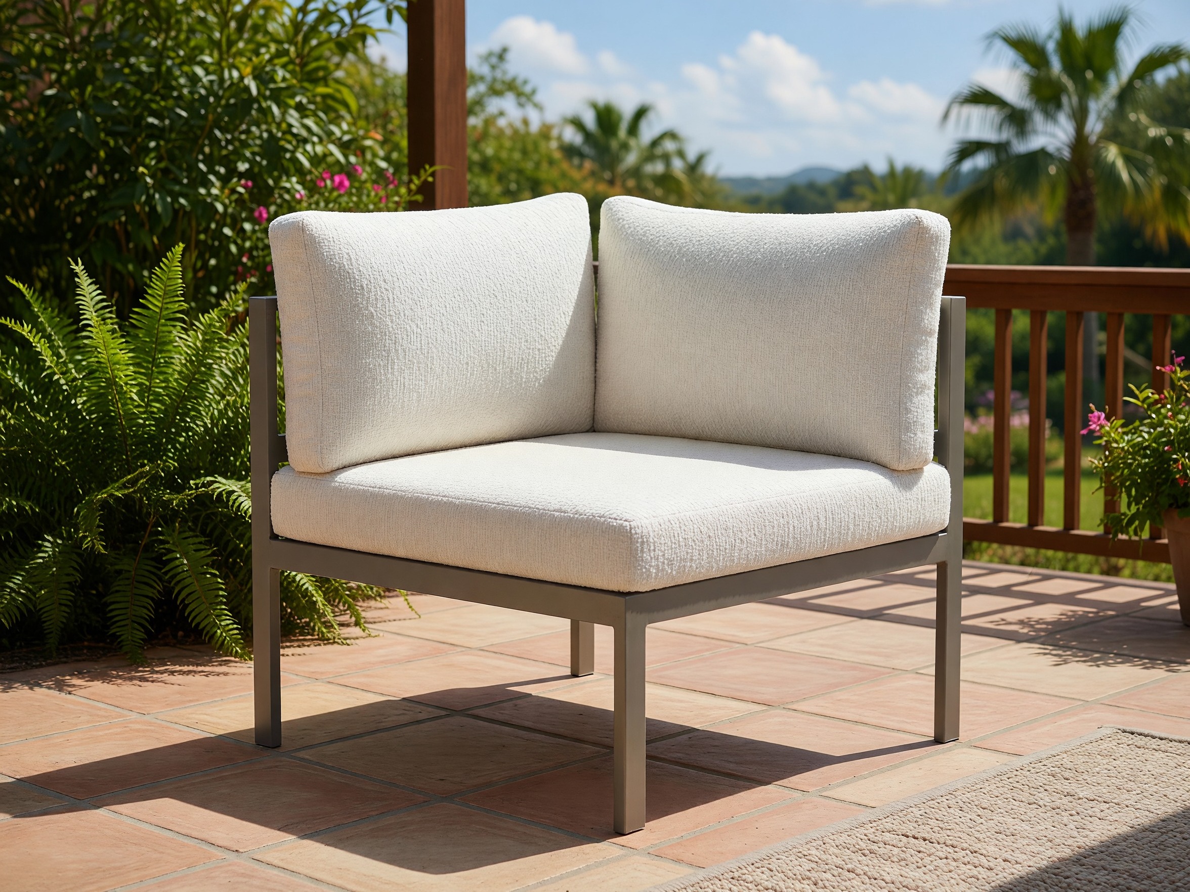 Fauteuil de jardin Camorlo 101 (Blanc + Chaki)