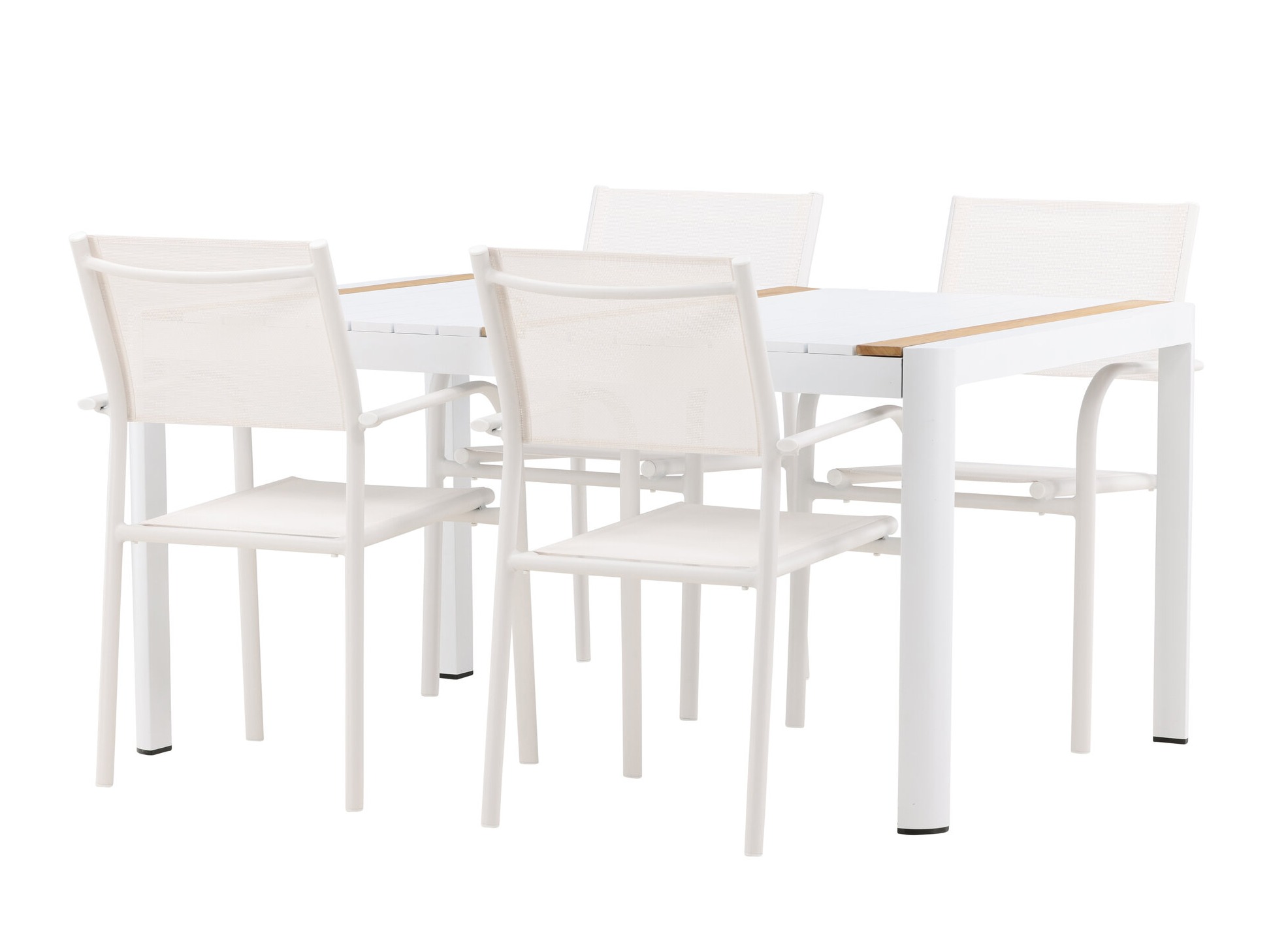 Ensemble table et chaises Dallas 5318 (Blanc + Teck)