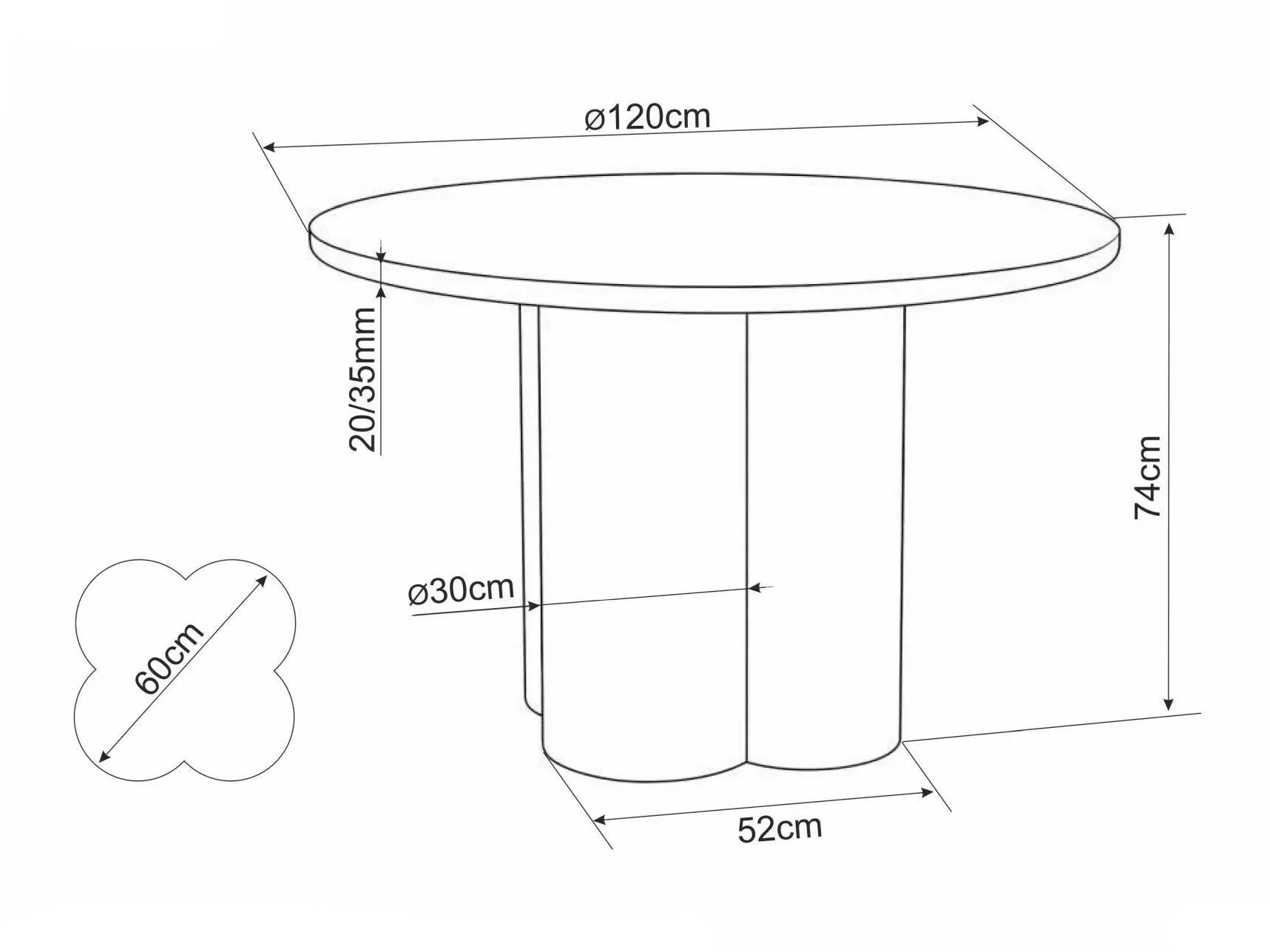Table Detroit 962 (Gris clair)
