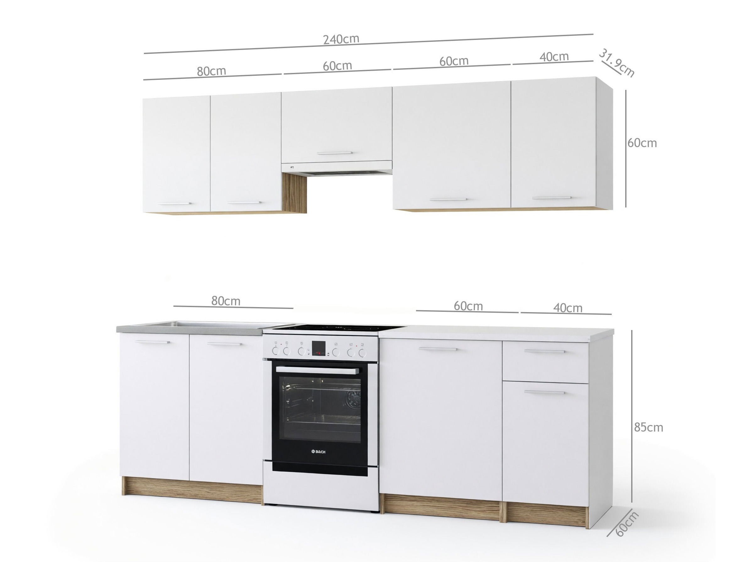 Cuisine complète Houston 856 (Chêne wotan + Anthracite)