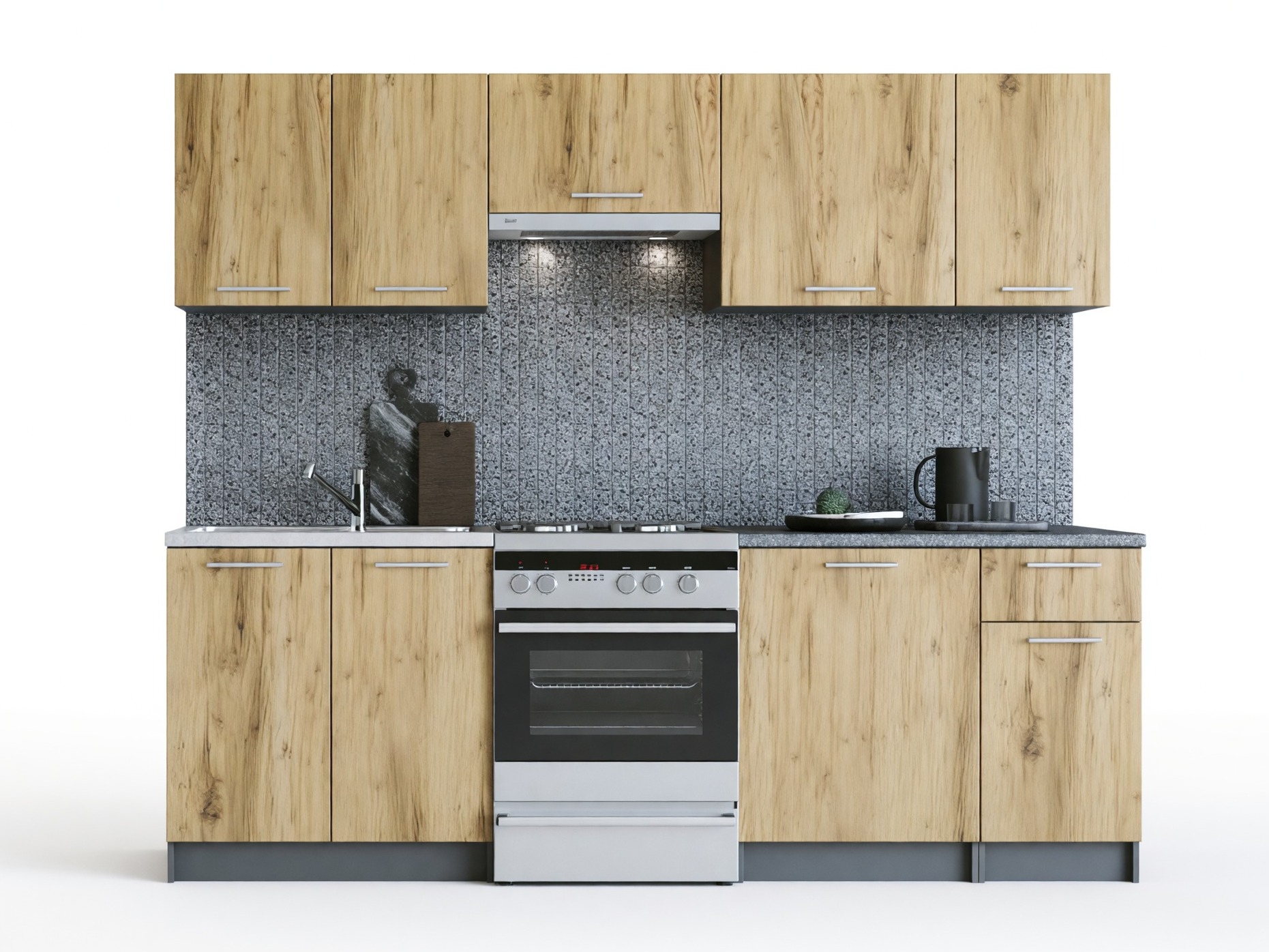 Cuisine complète Houston 856 (Chêne wotan + Anthracite)