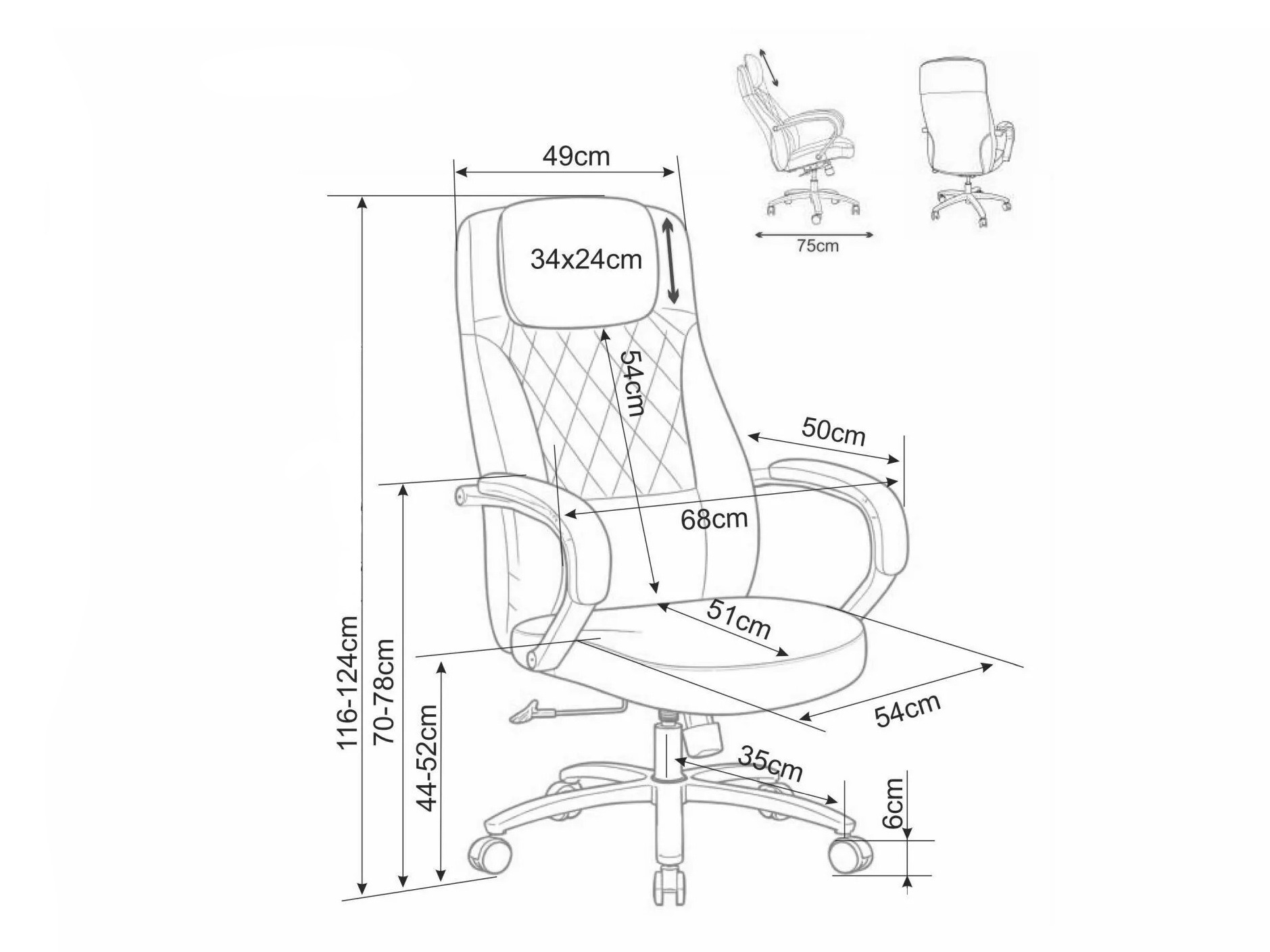 Chaise de bureau Detroit 970 (Beige)