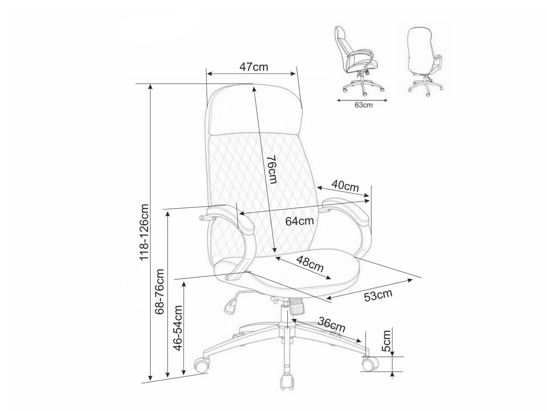 Chaise de bureau Detroit 972 (Gris)