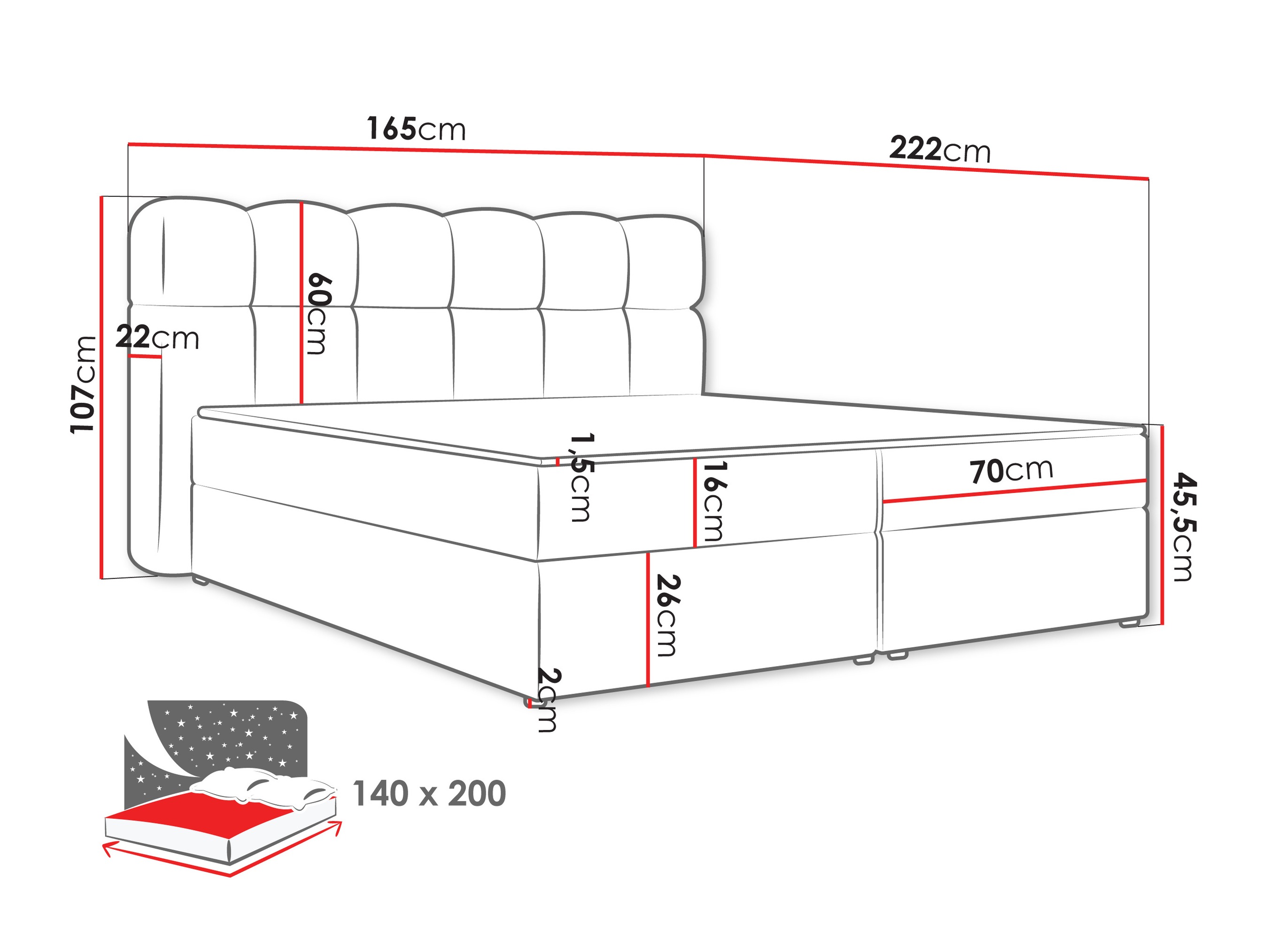 Lit boxspring Stonecrest 113 (Lambi 03)