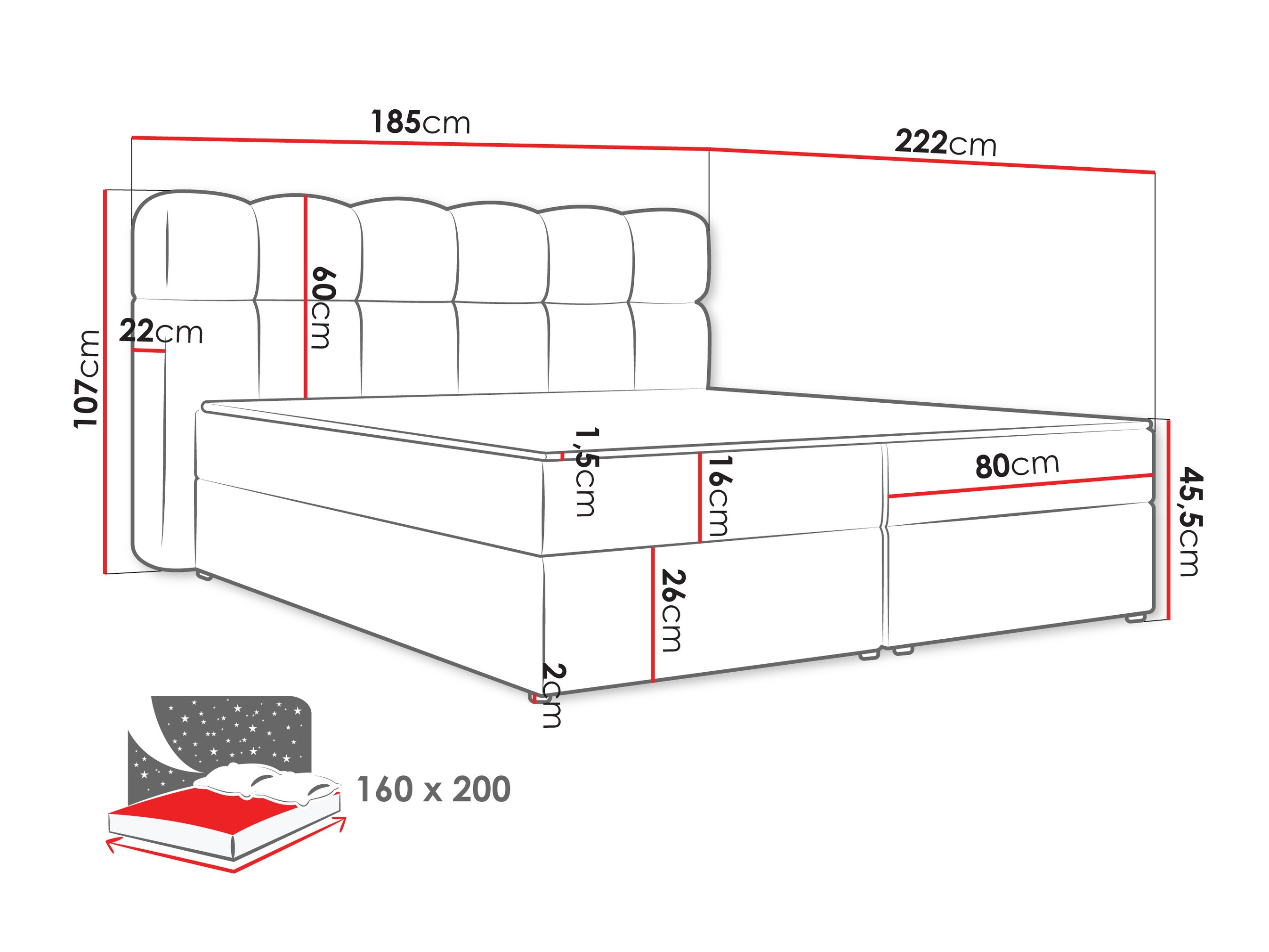 Lit boxspring Stonecrest 113 (Lambi 03)