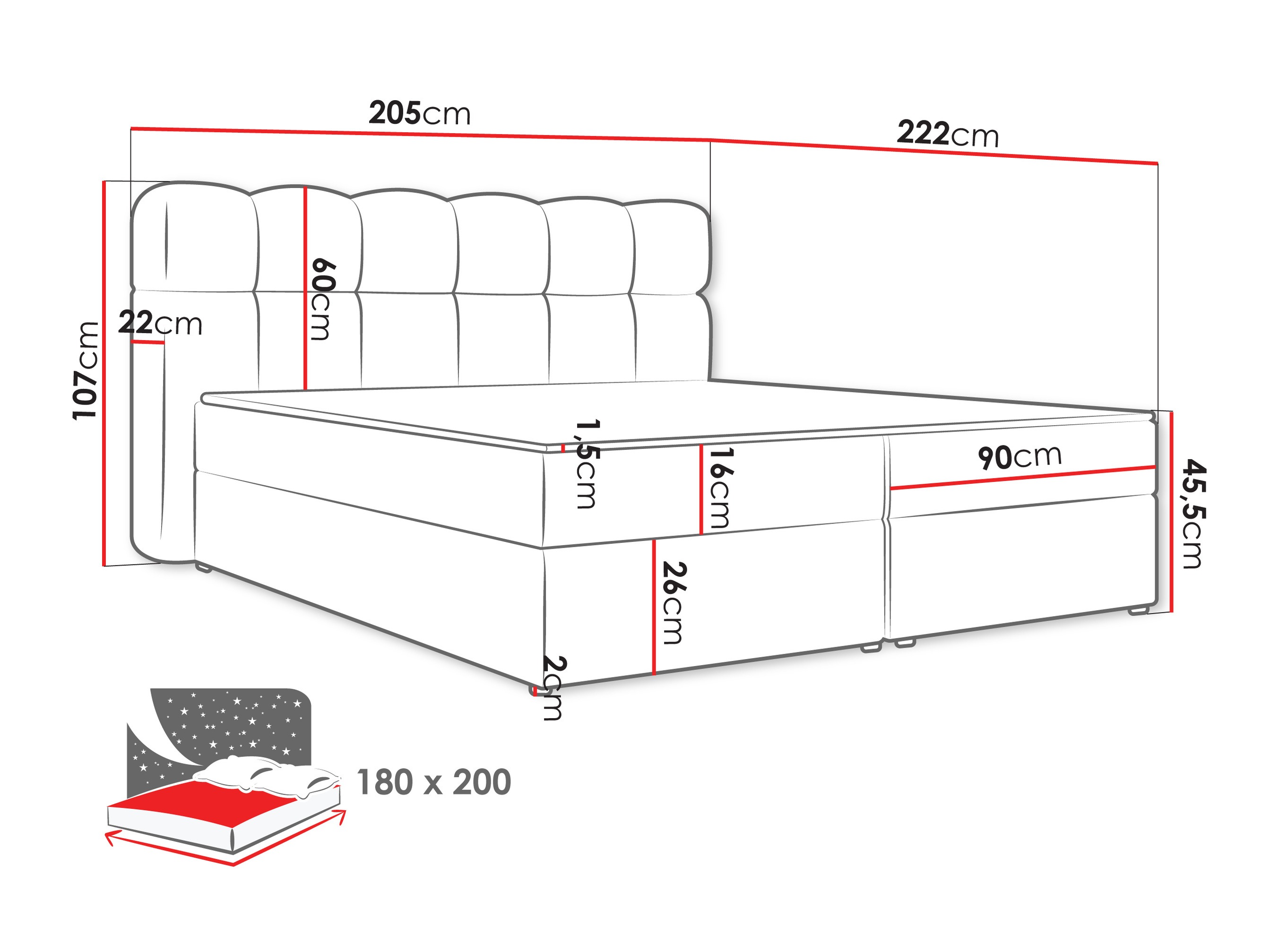 Lit boxspring Stonecrest 113 (Lambi 03)