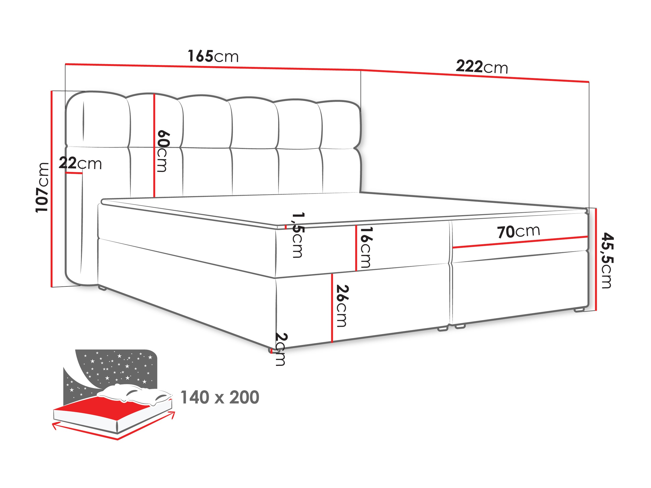 Lit boxspring Stonecrest 113 (Lambi 04)