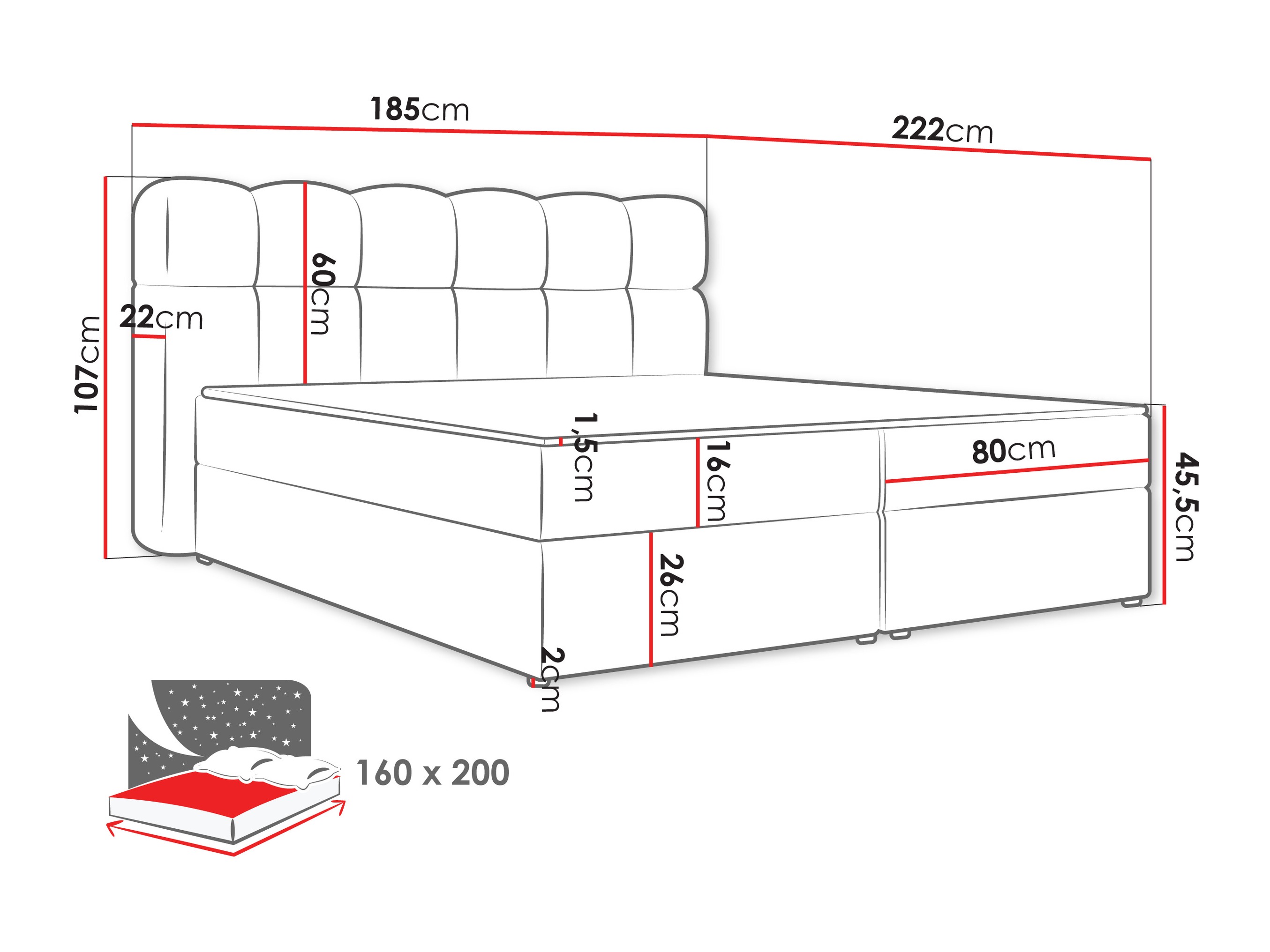Lit boxspring Stonecrest 113 (Lambi 04)