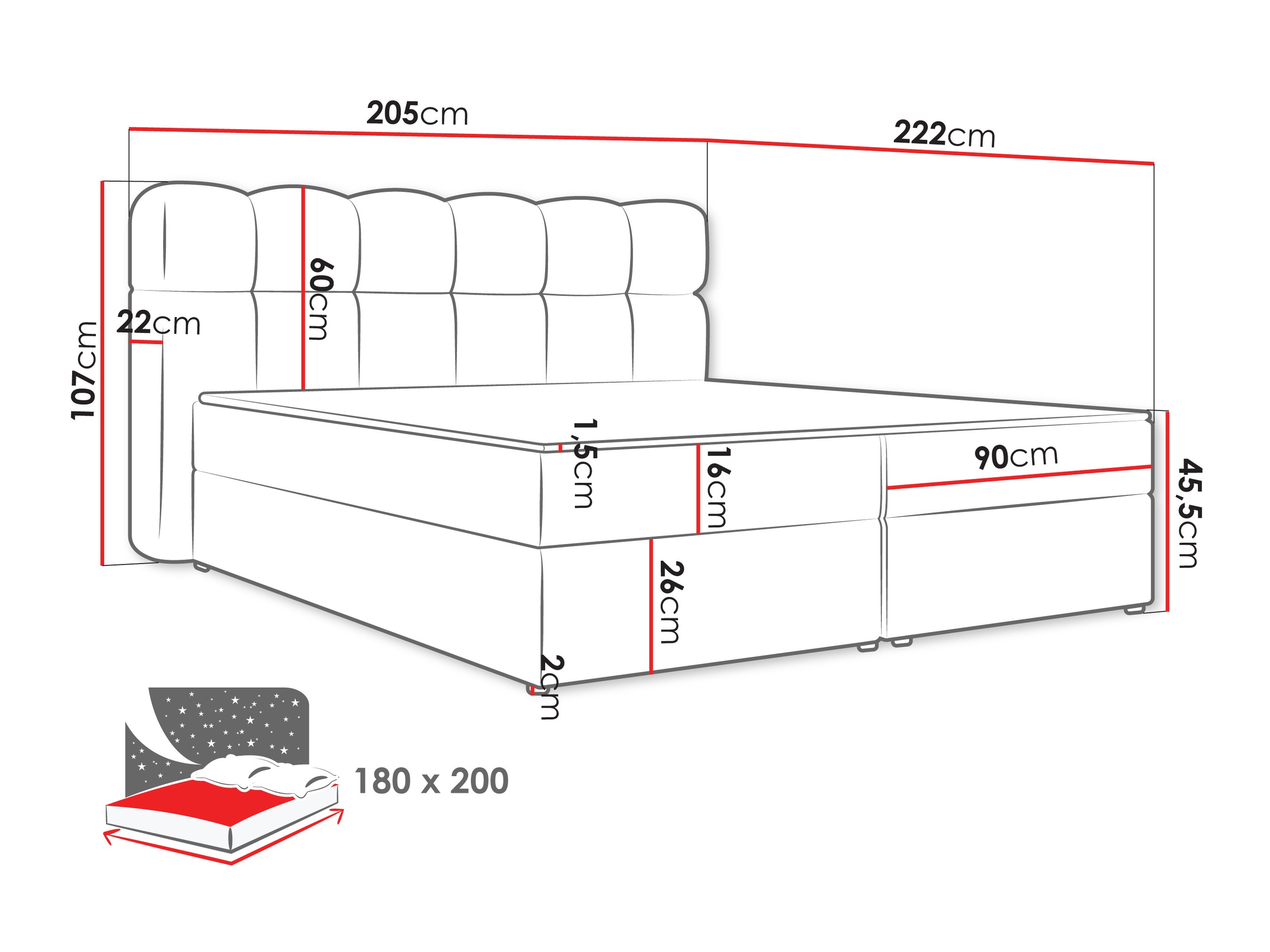 Lit boxspring Stonecrest 113 (Lambi 04)