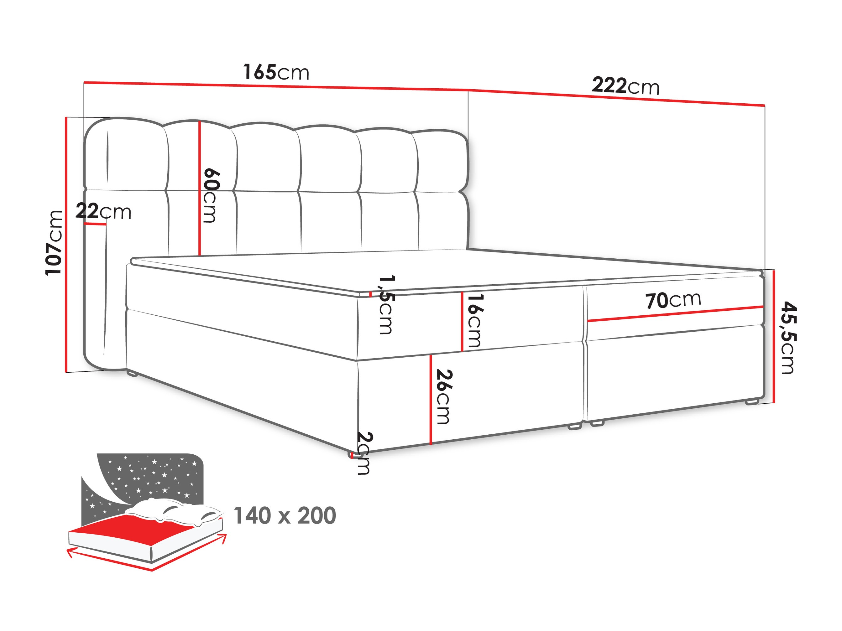 Lit boxspring Stonecrest 113 (Lambi 06)