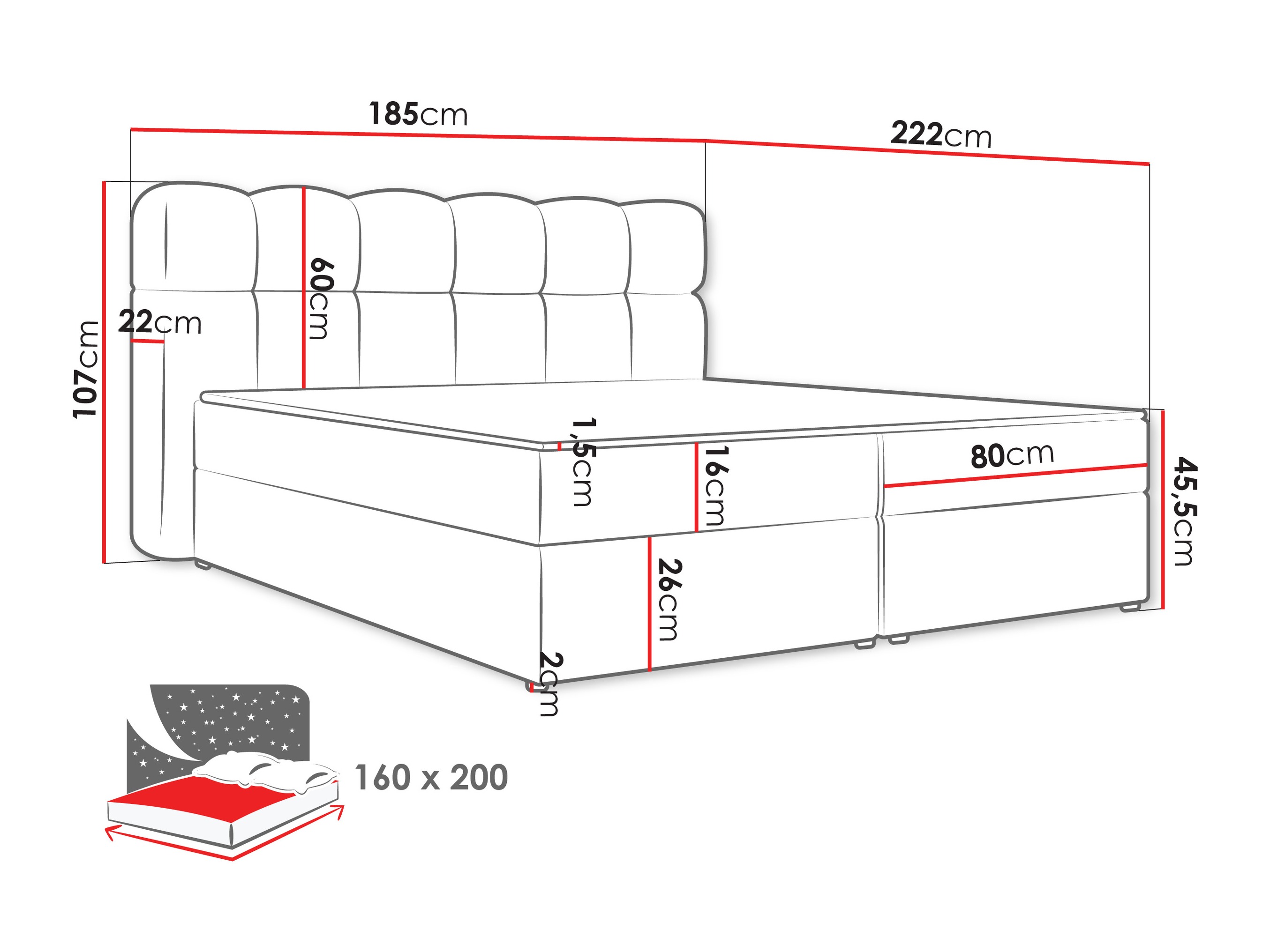Lit boxspring Stonecrest 113 (Lambi 06)