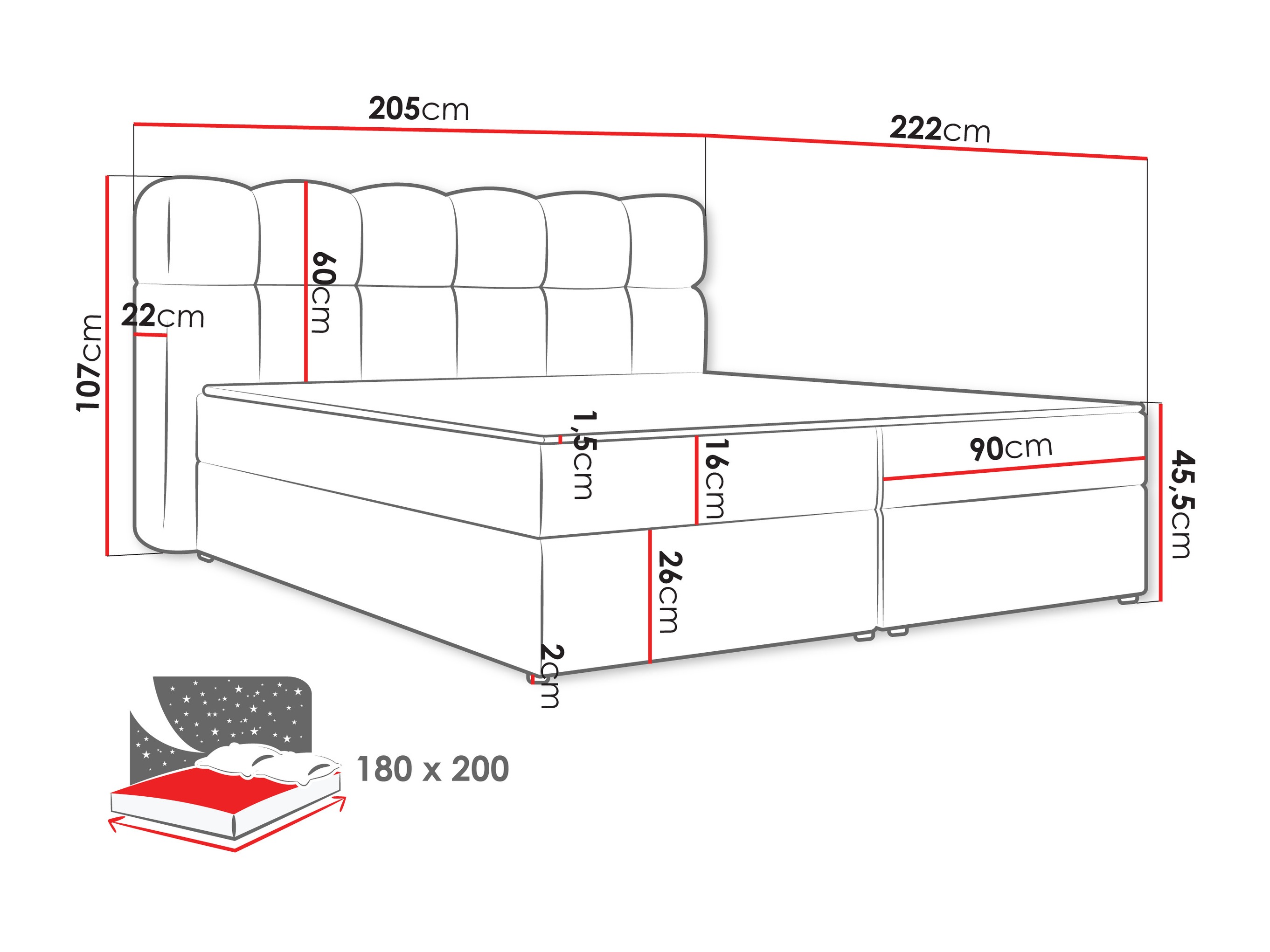 Lit boxspring Stonecrest 113 (Lambi 06)