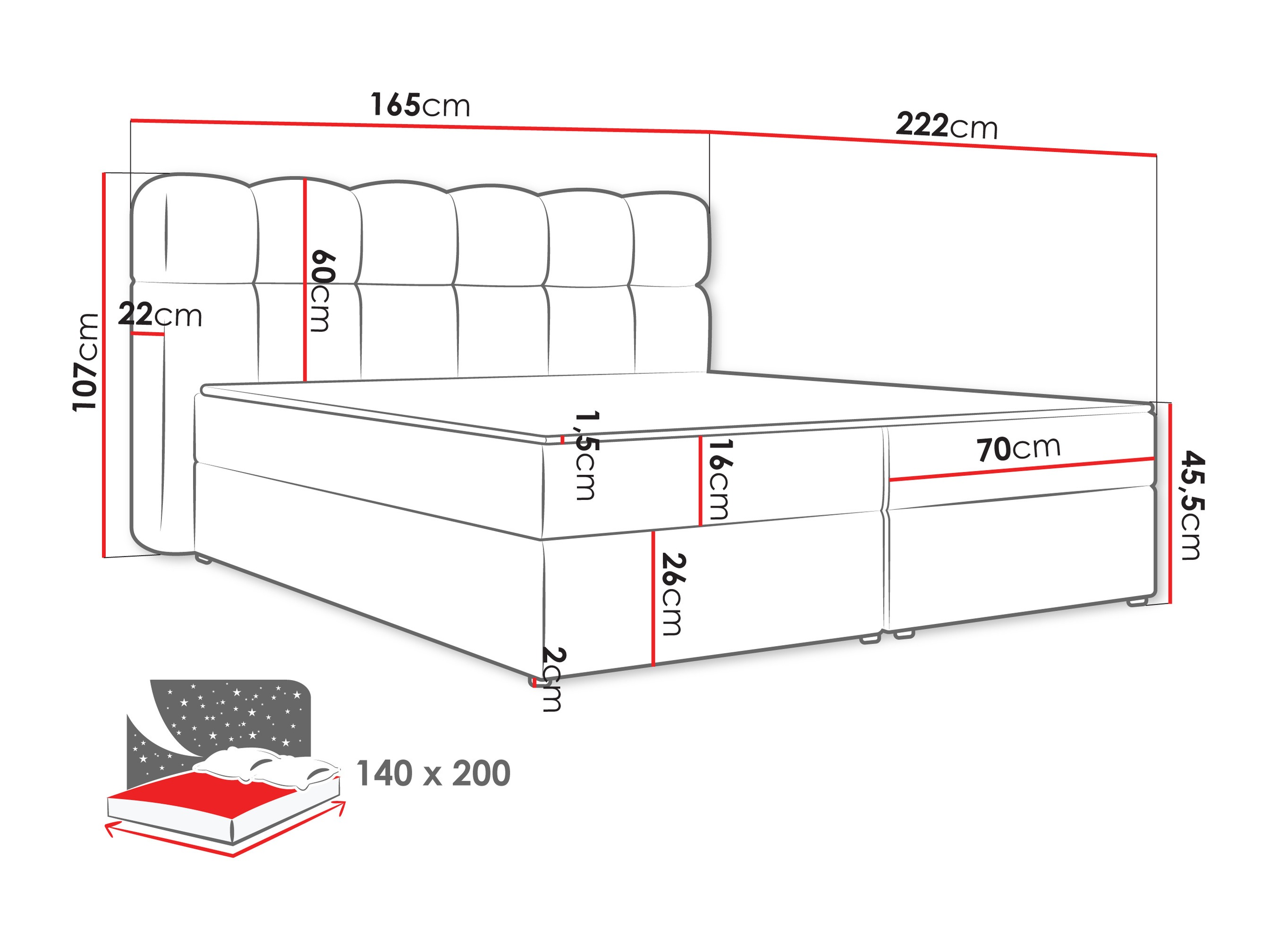 Lit boxspring Stonecrest 113 (Lambi 07)