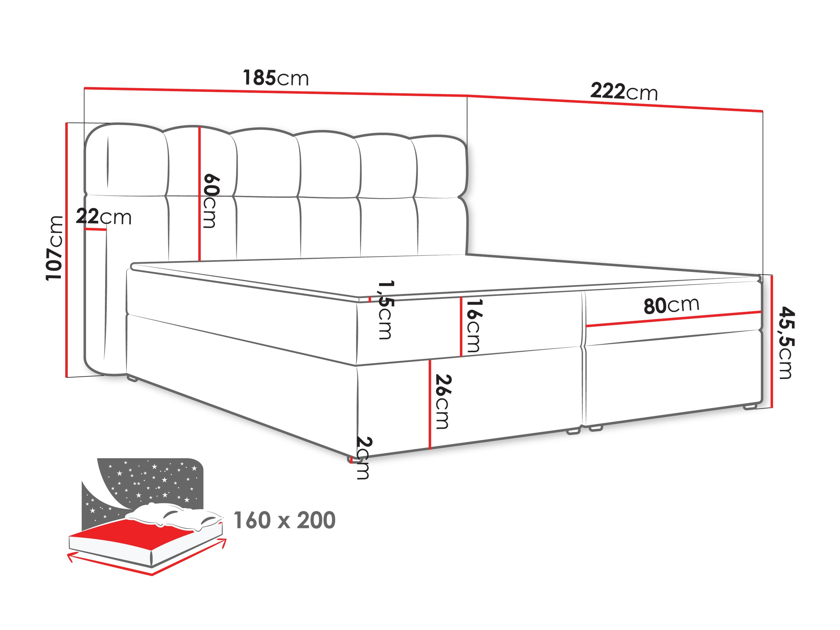 Lit boxspring Stonecrest 113 (Lambi 07)