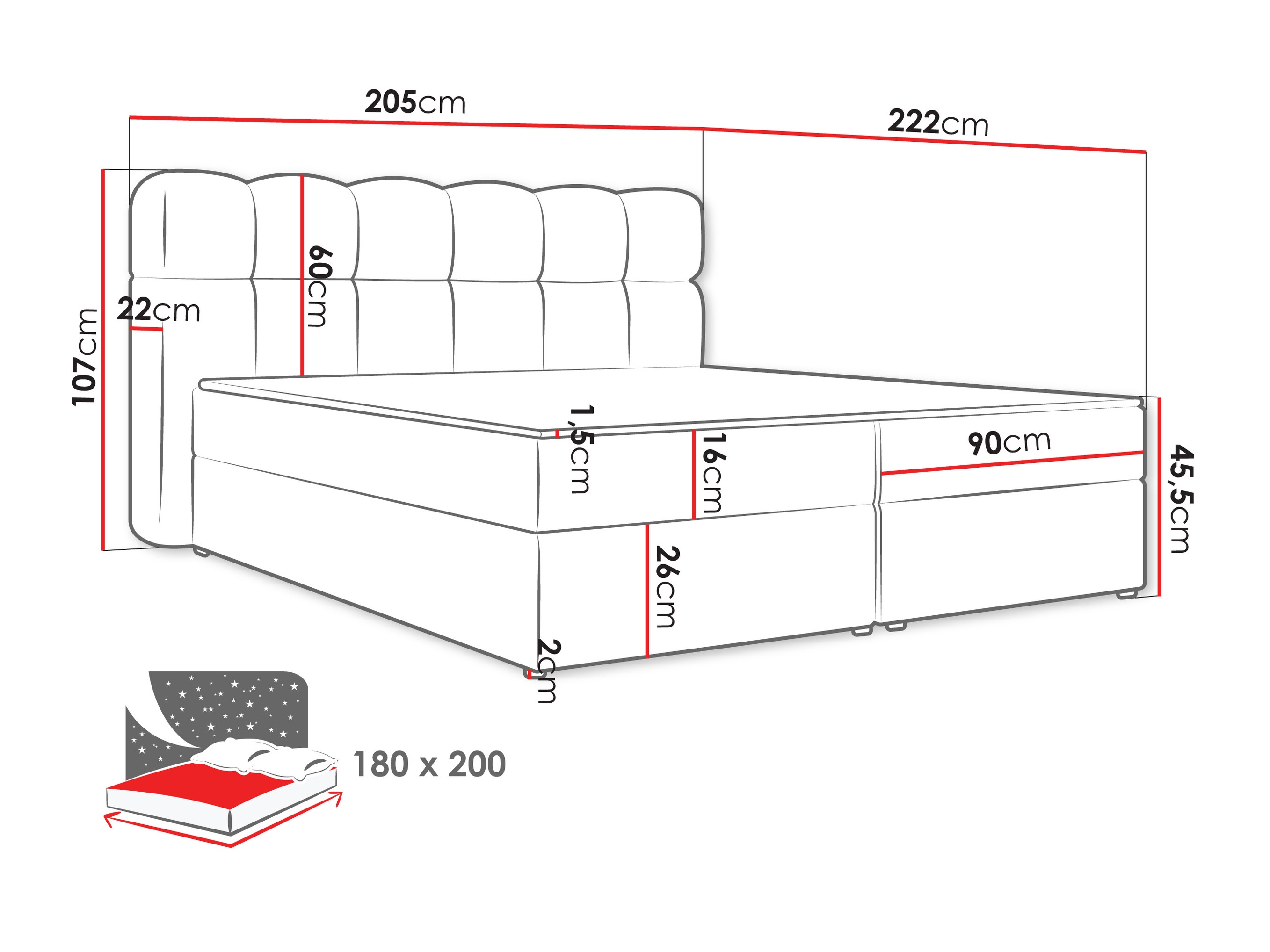 Lit boxspring Stonecrest 113 (Lambi 07)