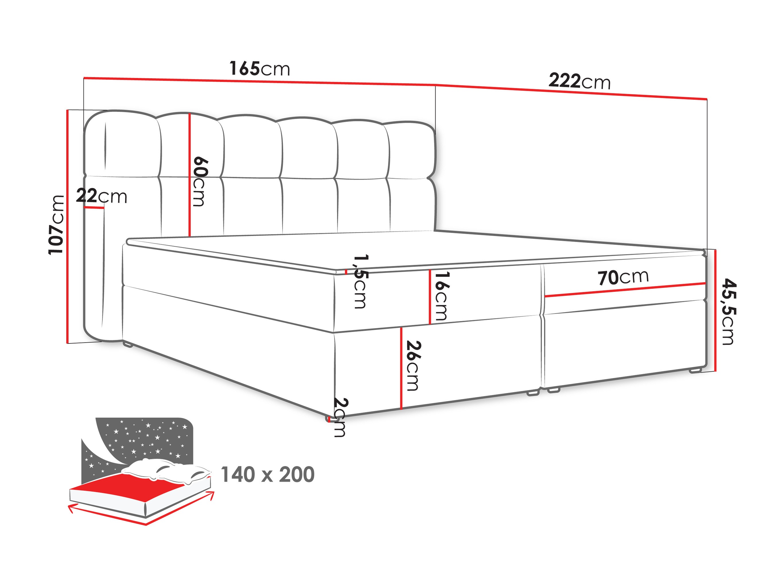 Lit boxspring Stonecrest 113 (Lambi 12)