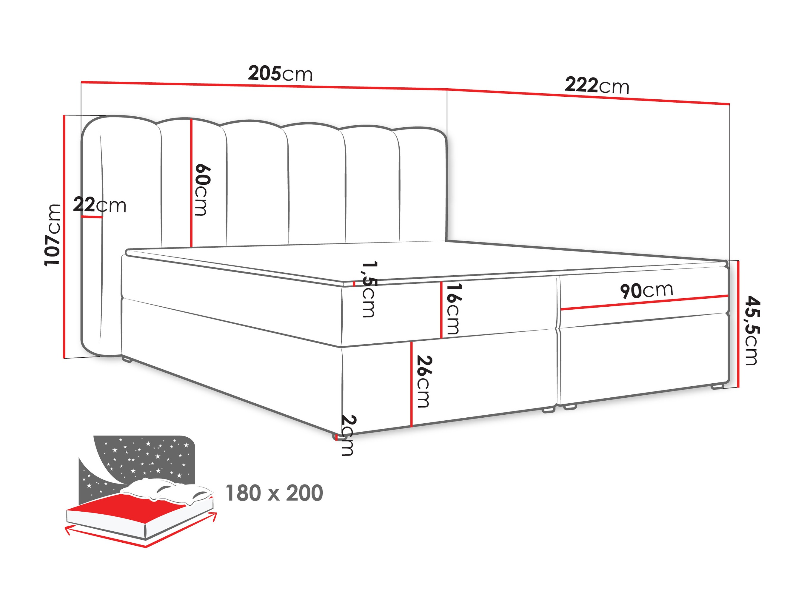 Lit boxspring Stonecrest 112 (Lambi 03)