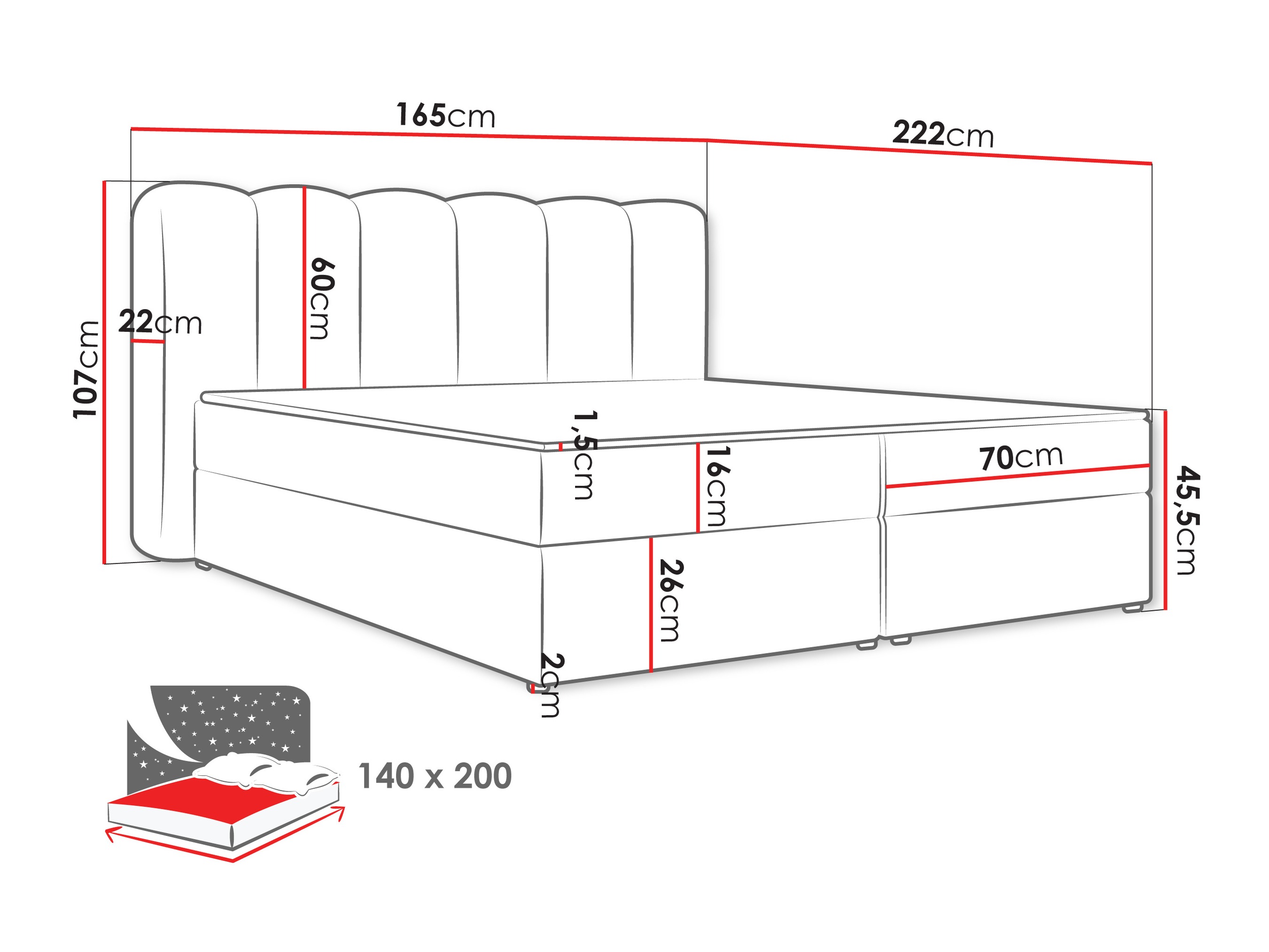 Lit boxspring Stonecrest 112 (Lambi 04)