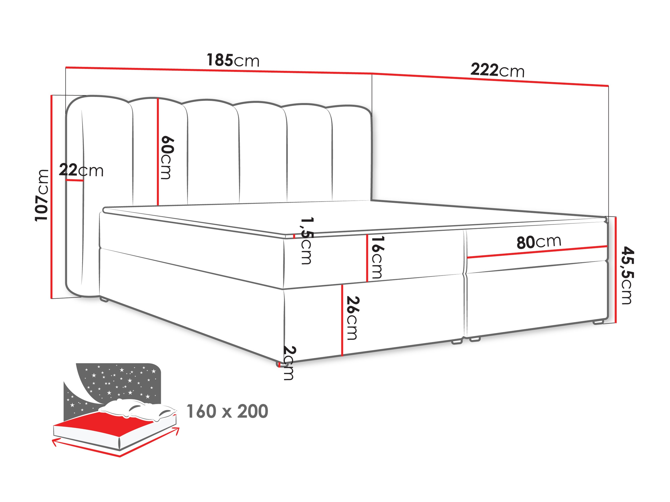 Lit boxspring Stonecrest 112 (Lambi 04)