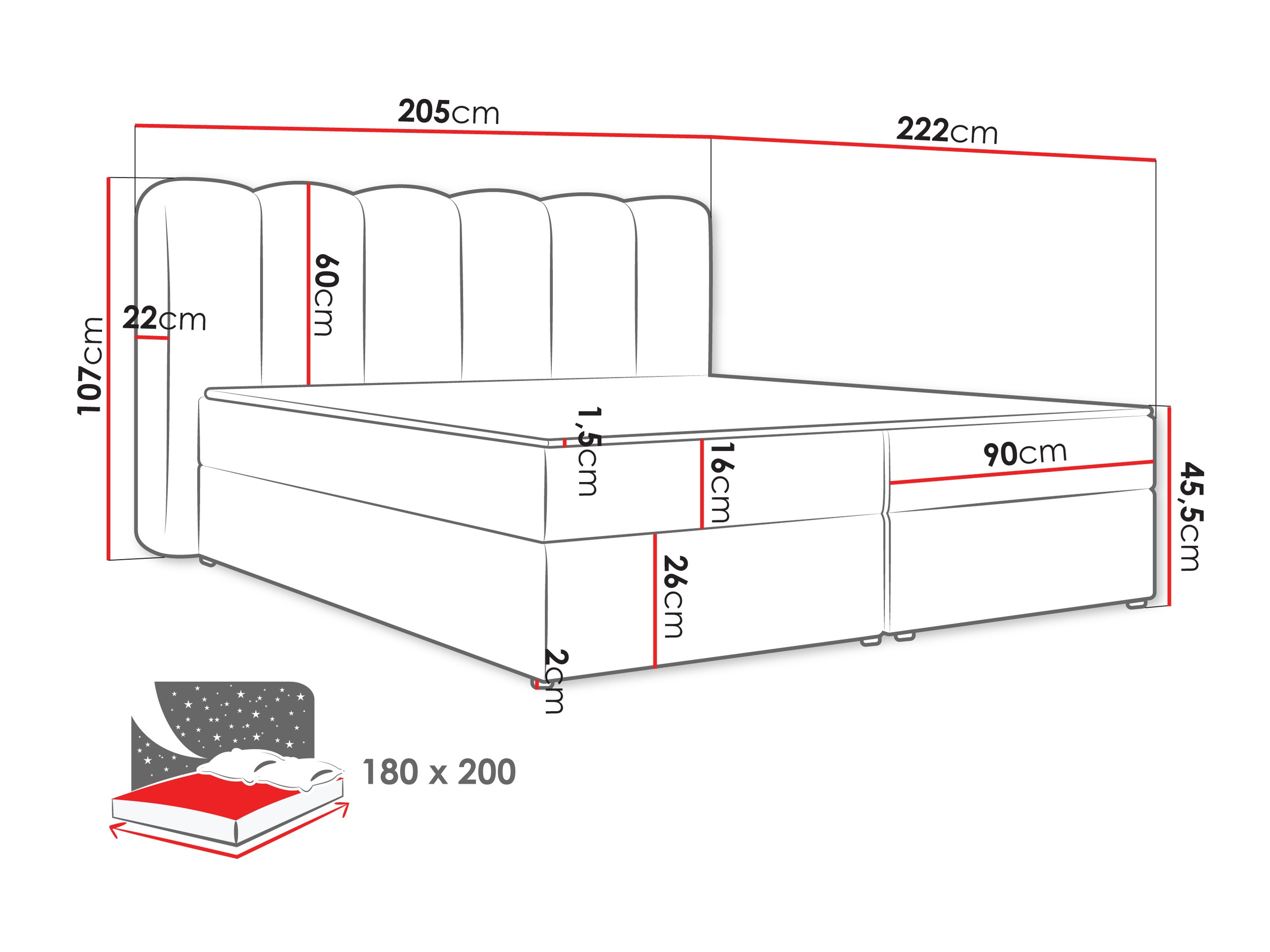 Lit boxspring Stonecrest 112 (Lambi 04)
