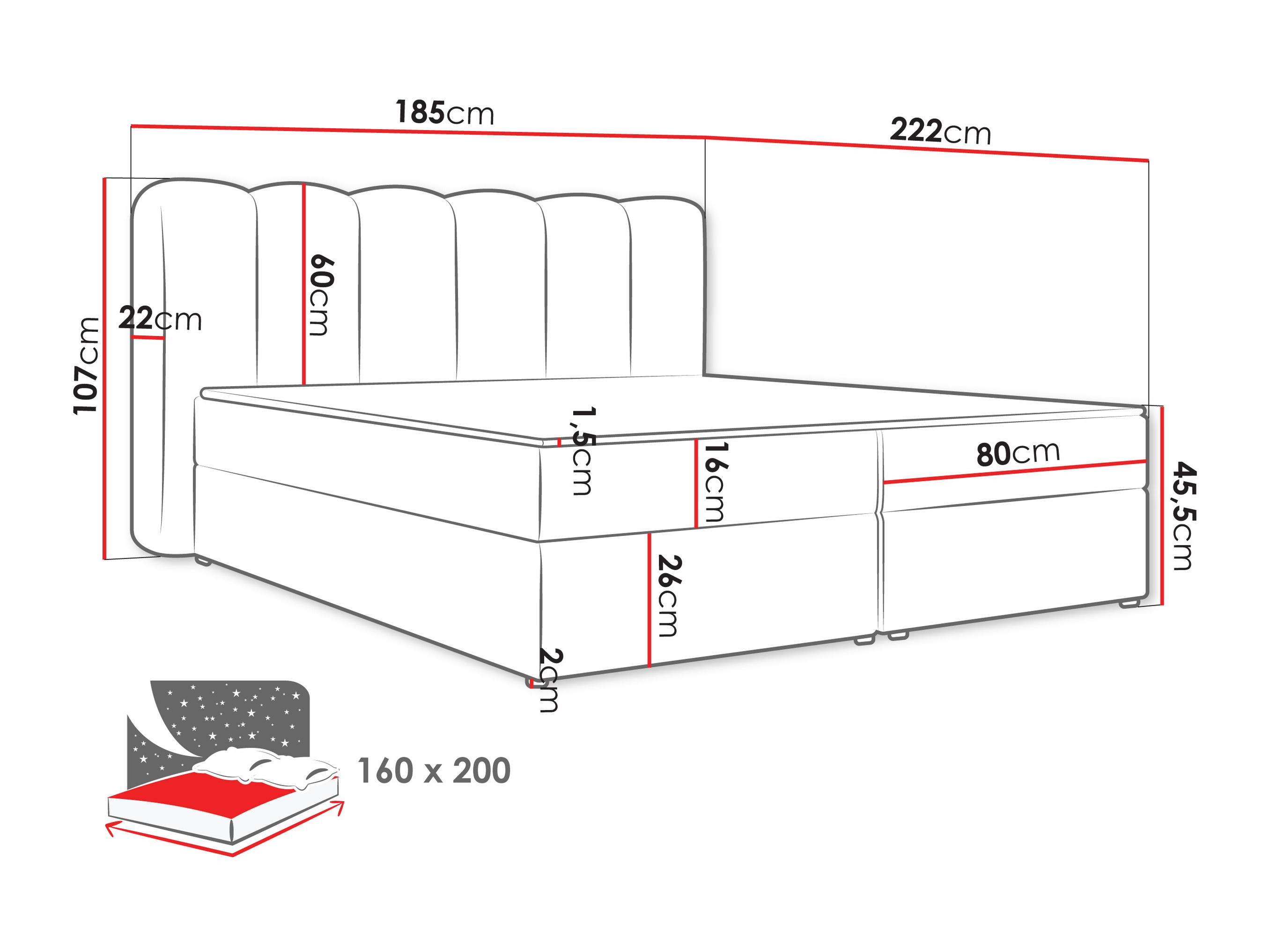 Lit boxspring Stonecrest 112 (Lambi 06)