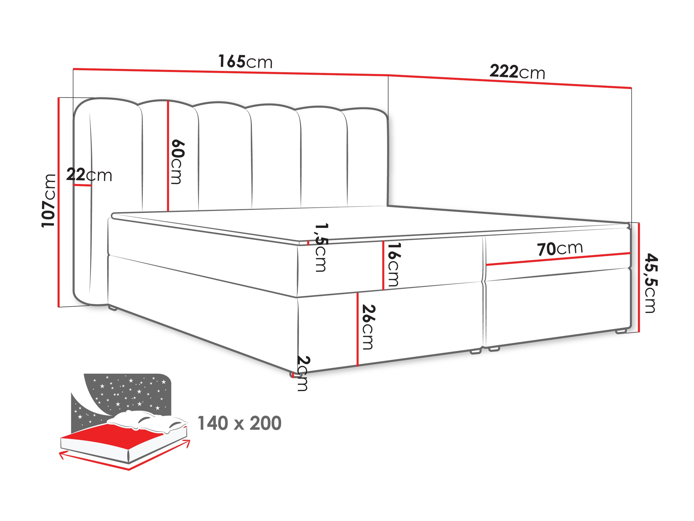 Lit boxspring Stonecrest 112 (Lambi 07)