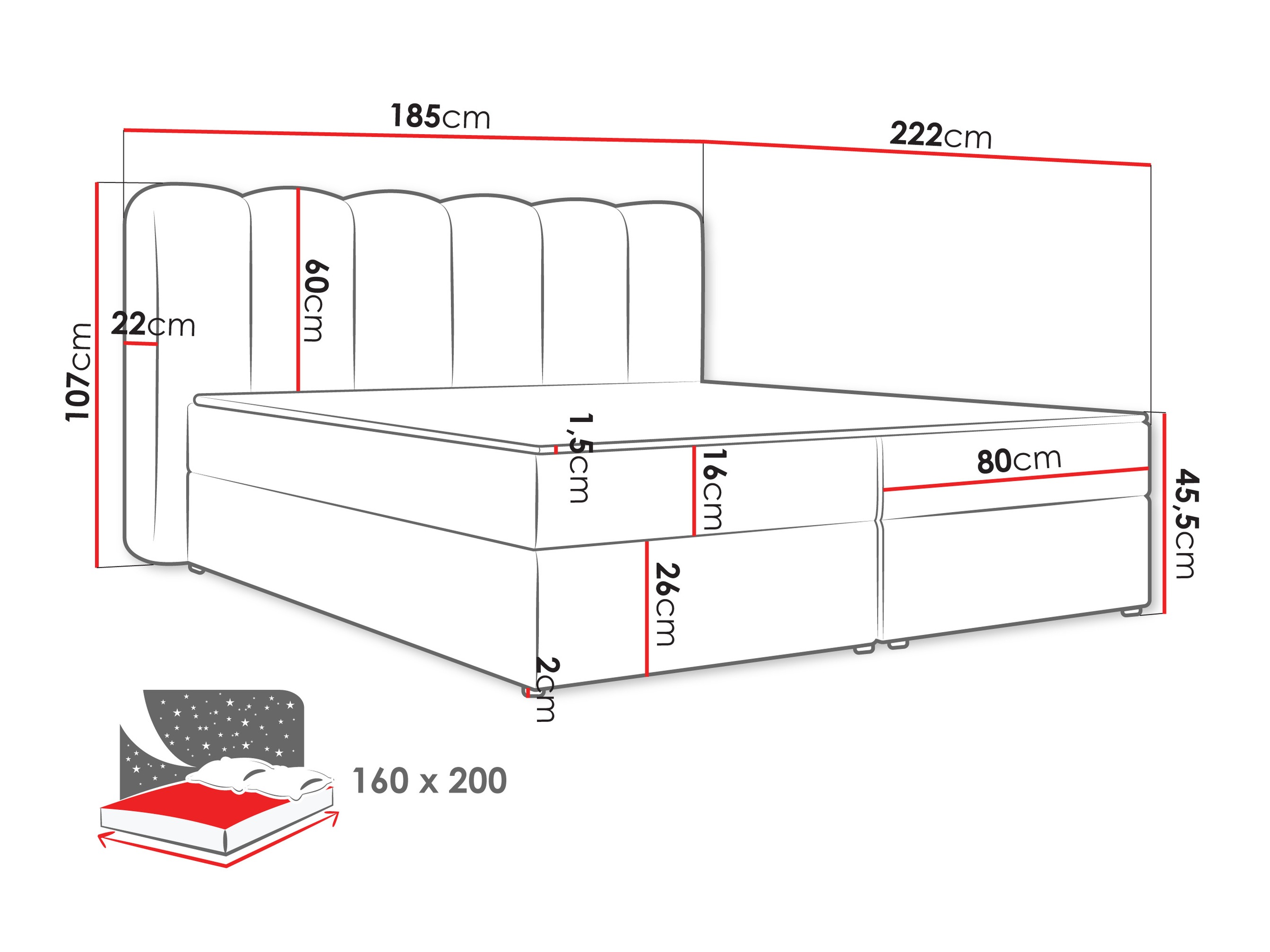 Lit boxspring Stonecrest 112 (Lambi 08)