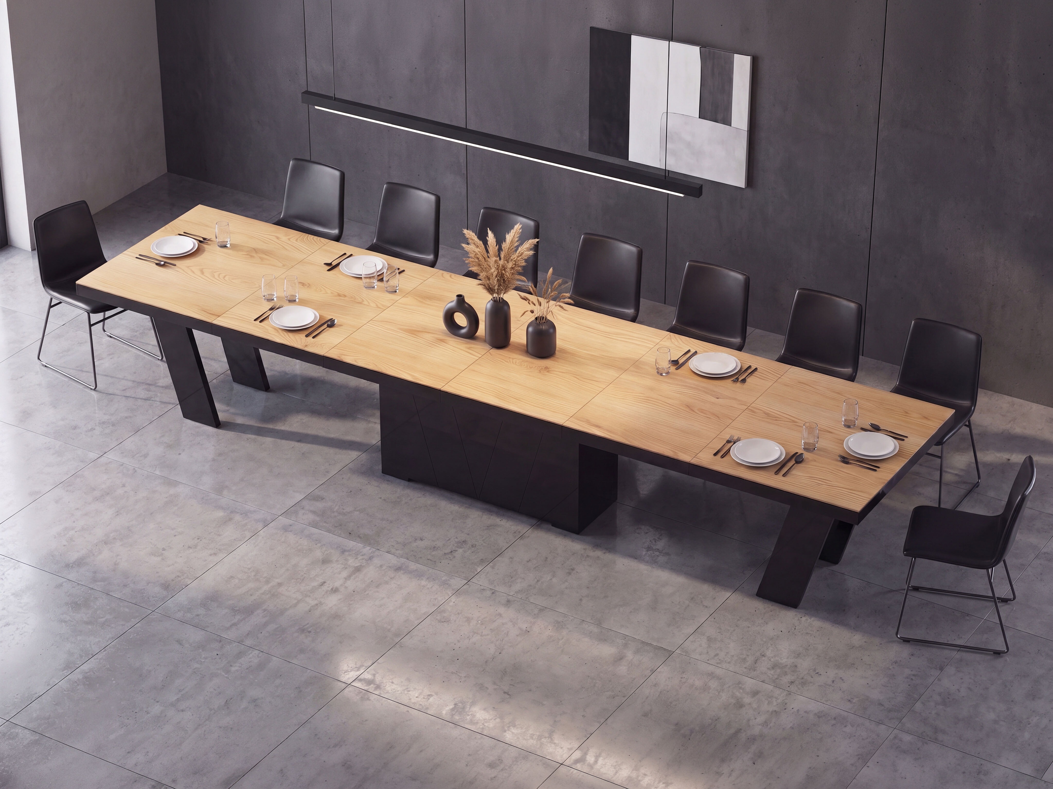 Table Hoboken 101 (Chêne + Noir brillant)