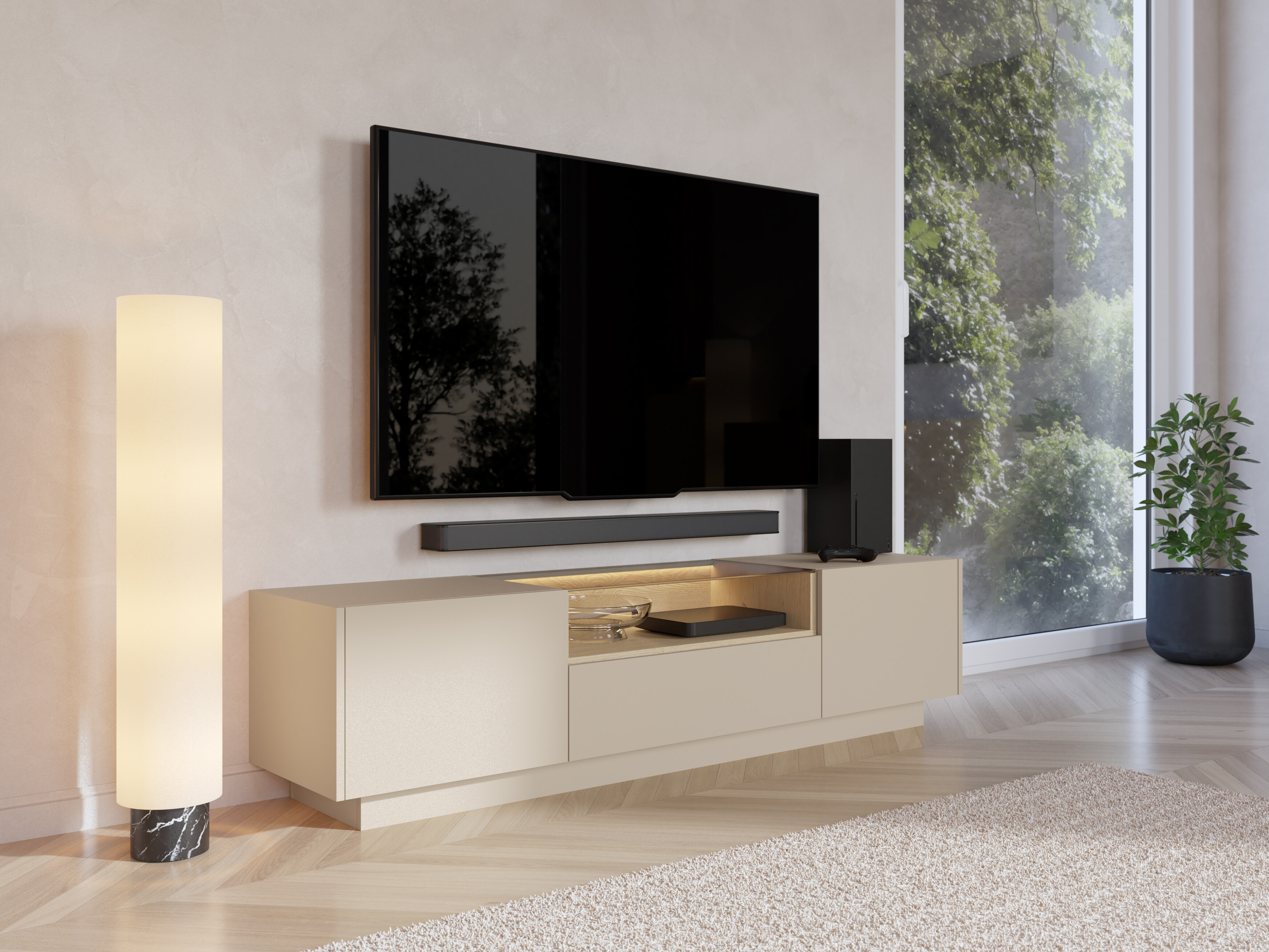 Meuble TV Salmeli 102 (Beige)
