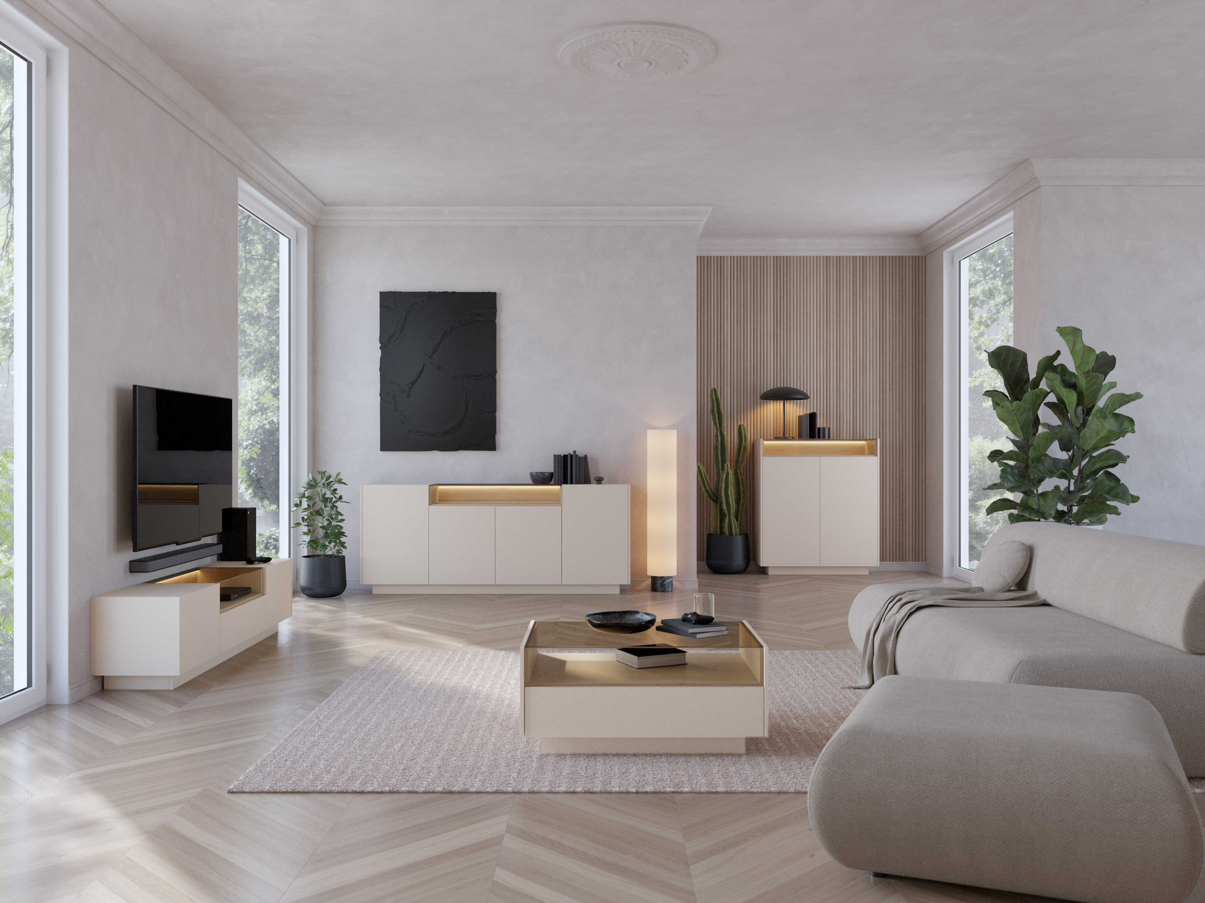 Meuble TV Salmeli 102 (Beige)