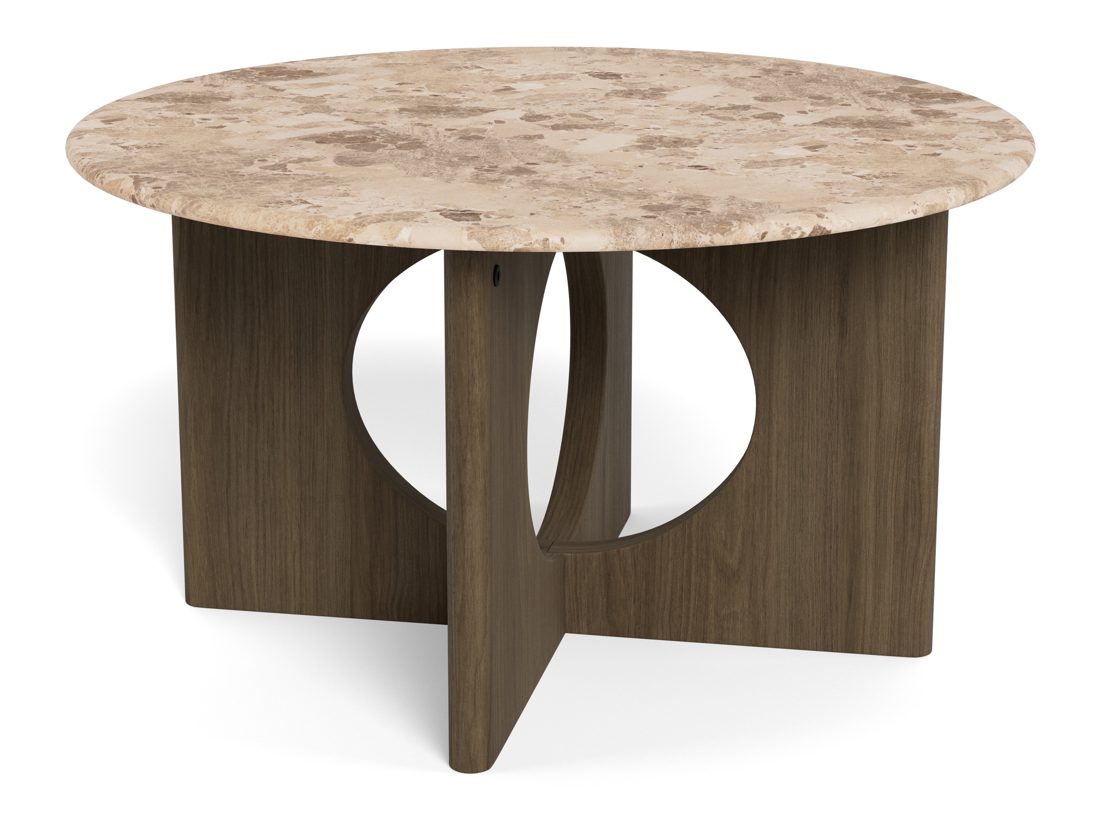 Table basse Norsica 1112 (Chêne foncé + Marbre marron)