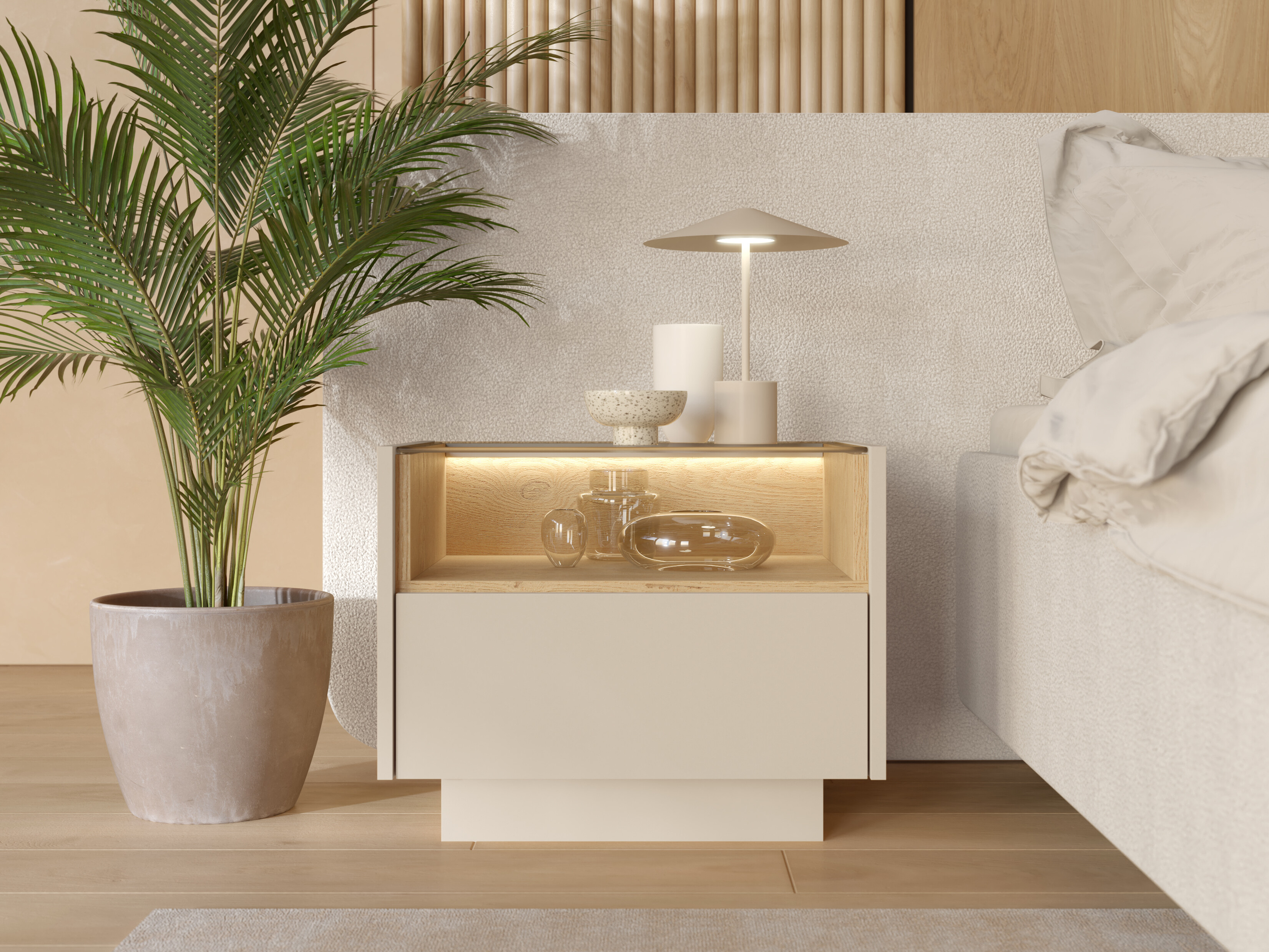 Table de chevet Salmeli 104 (Beige)