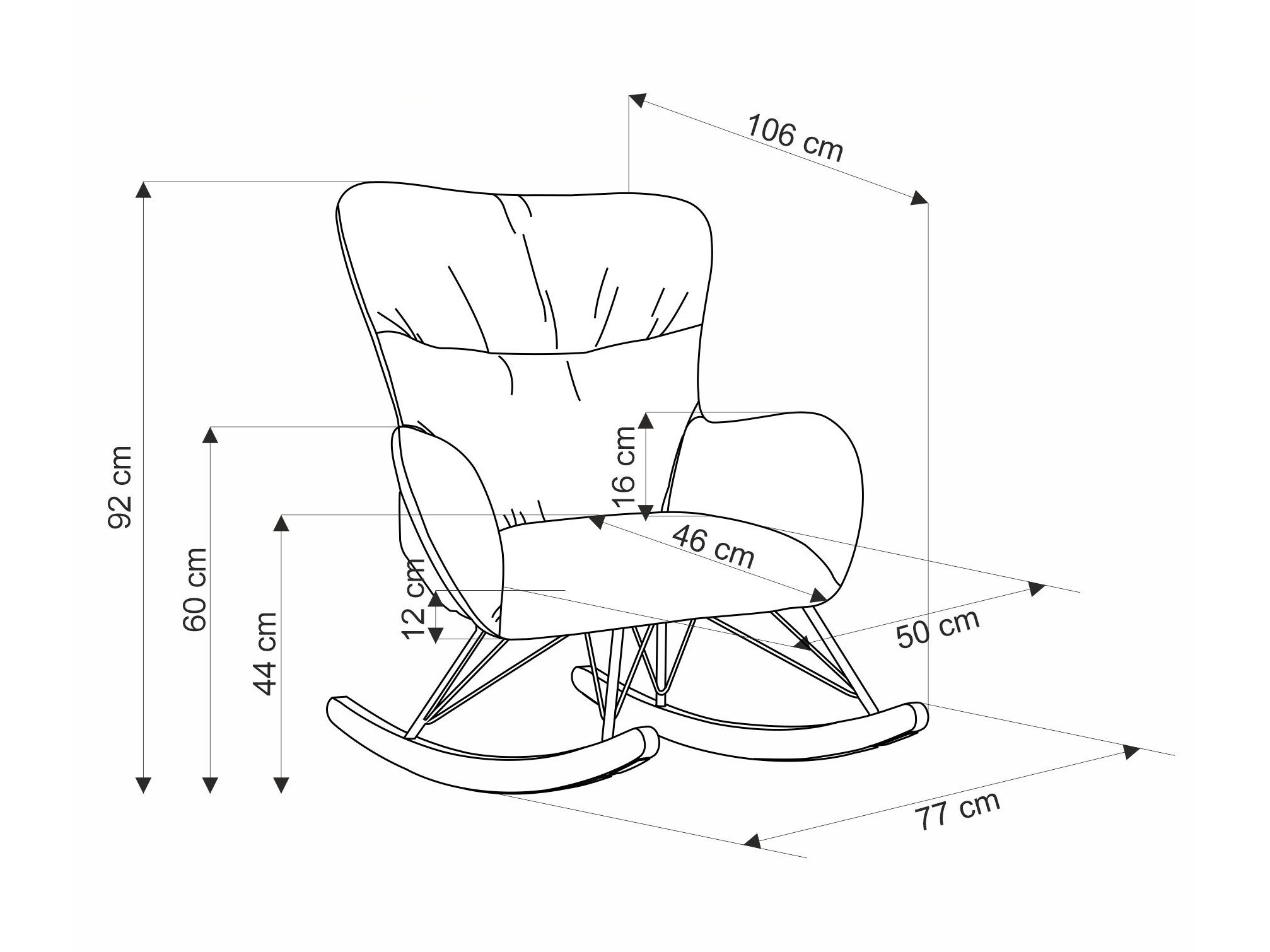 Chaise à bascule Houston 1594 (Beige)
