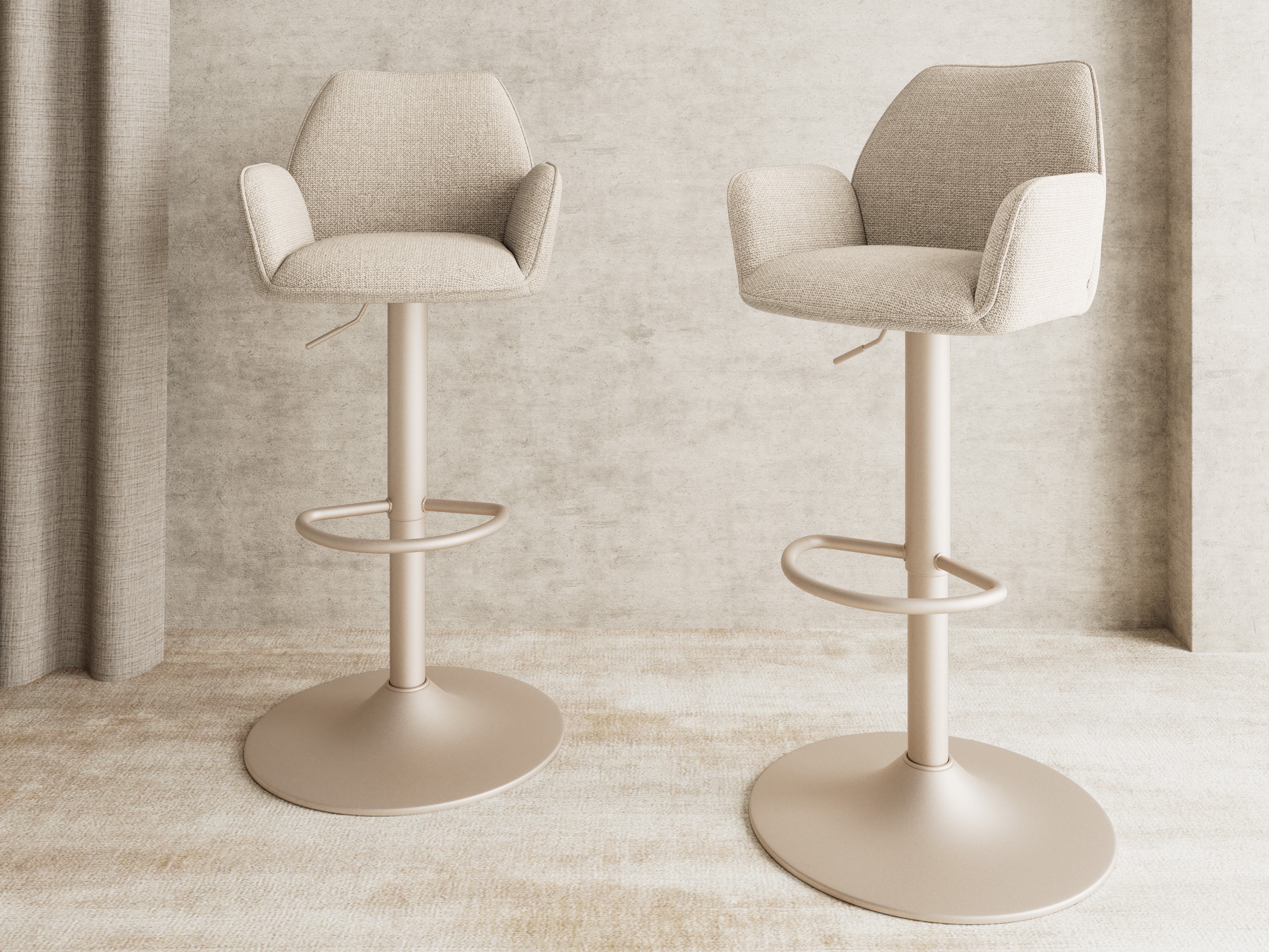 Chaise de bar mi-hauteur Norsica 1094 (Beige)