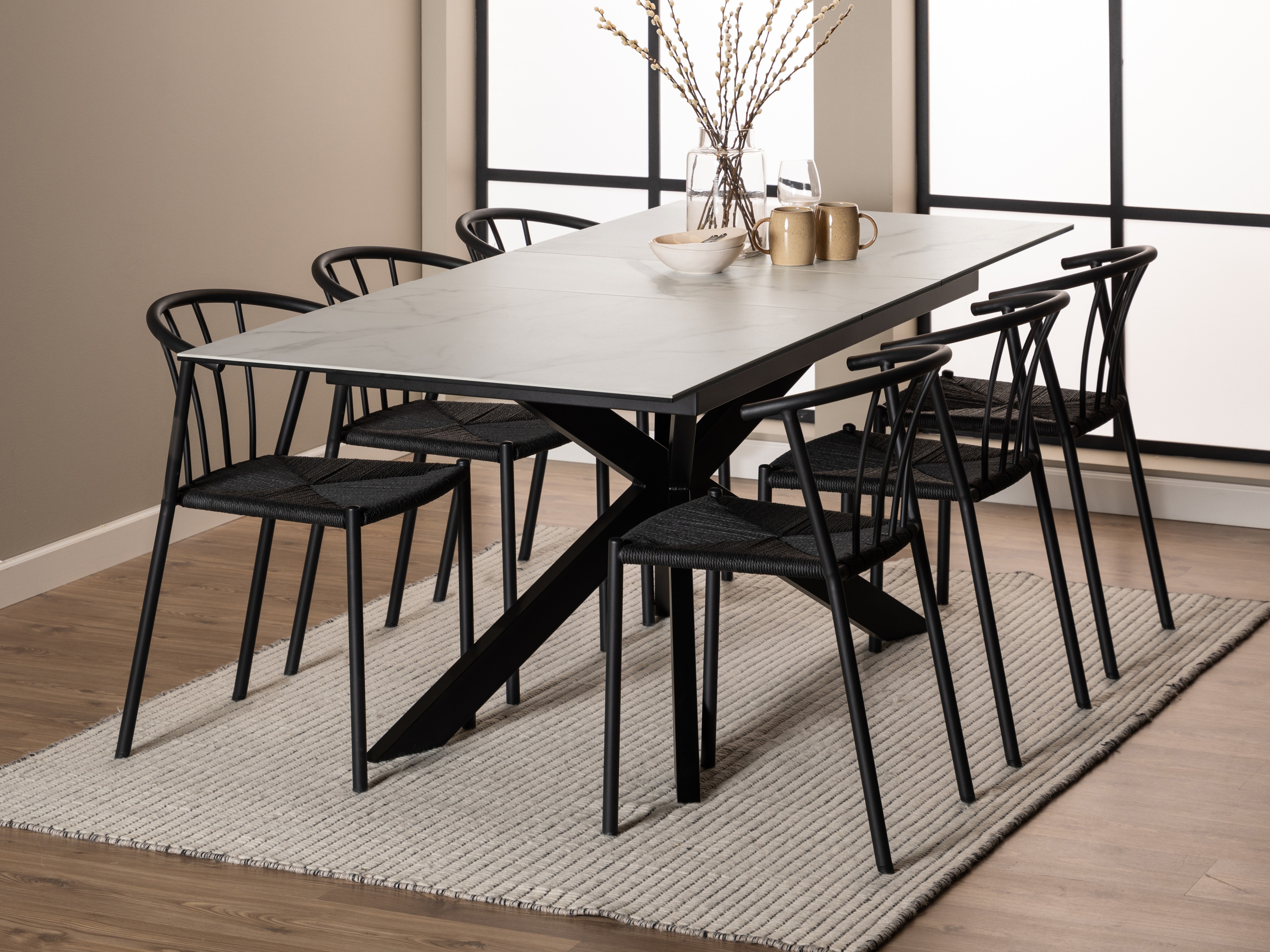 Table Norsica 685 (Marbre blanc + Noir)