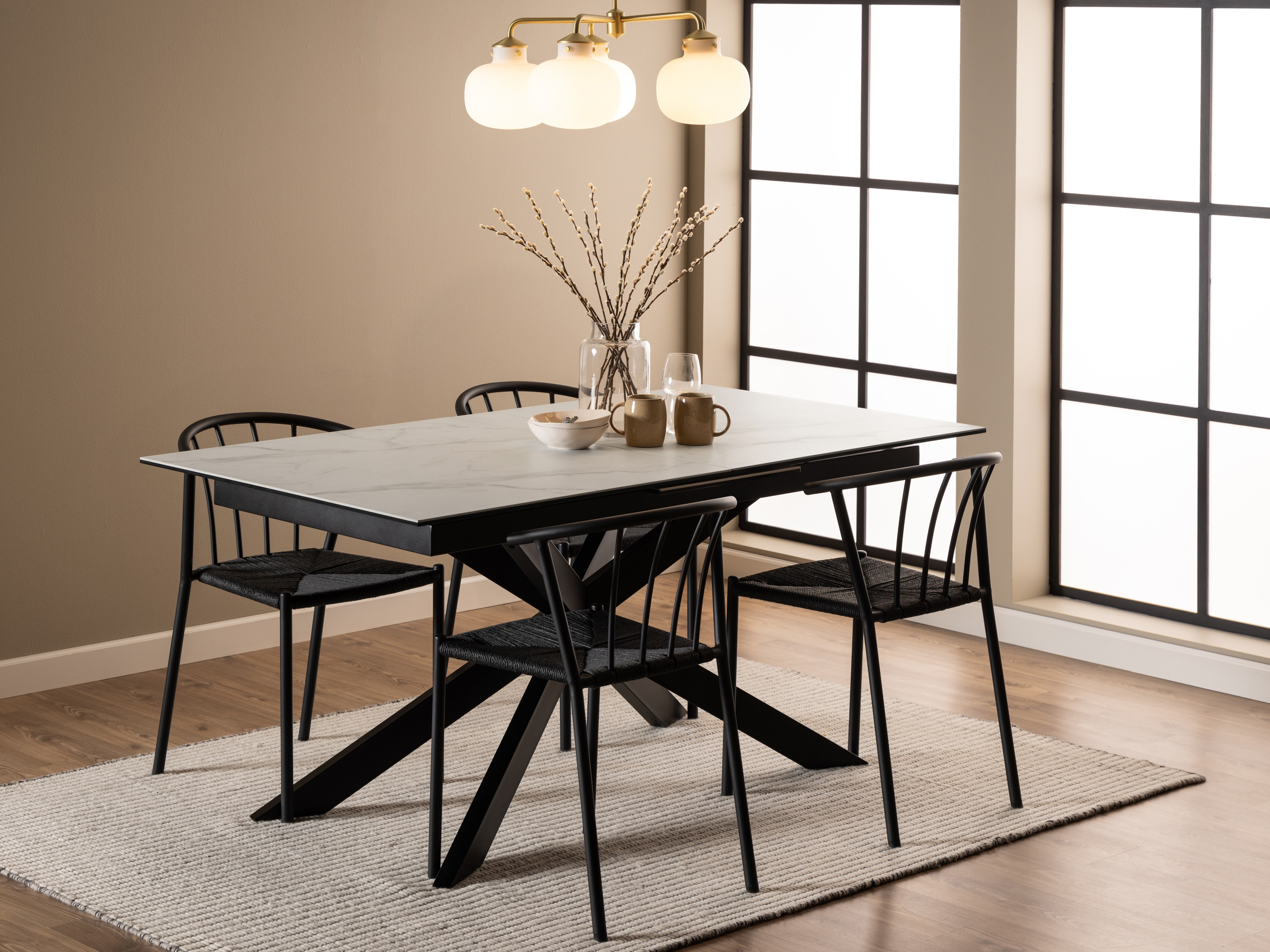 Table Norsica 685 (Marbre blanc + Noir)