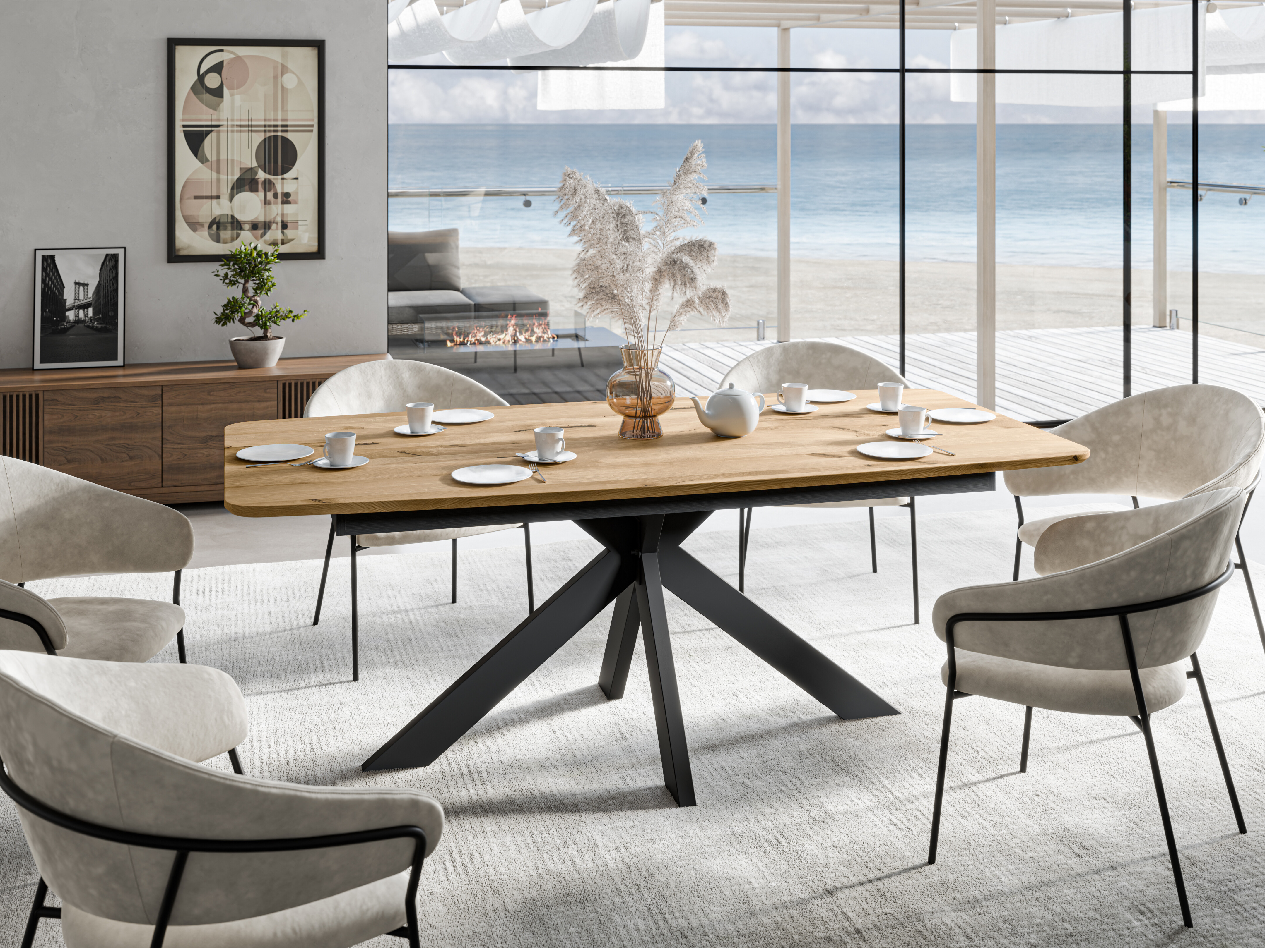 Table Ogden 175 (Chêne clair)
