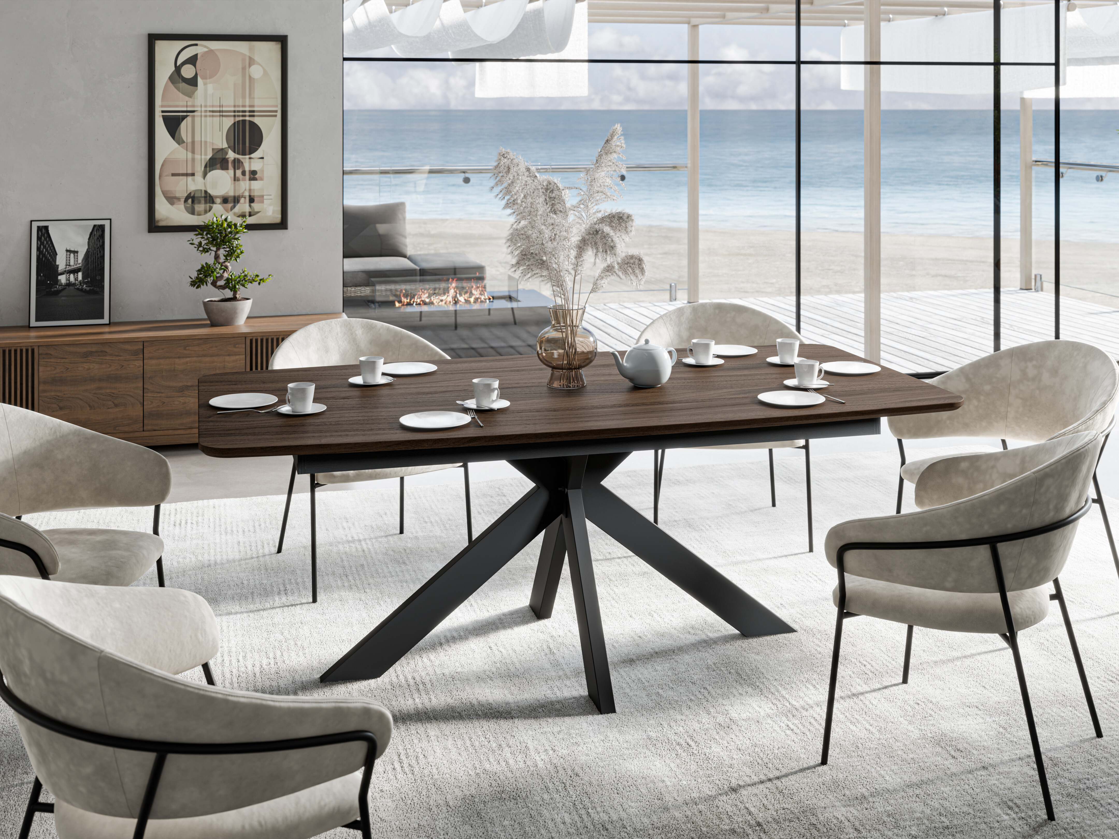 Table Ogden 176 (Noyer)