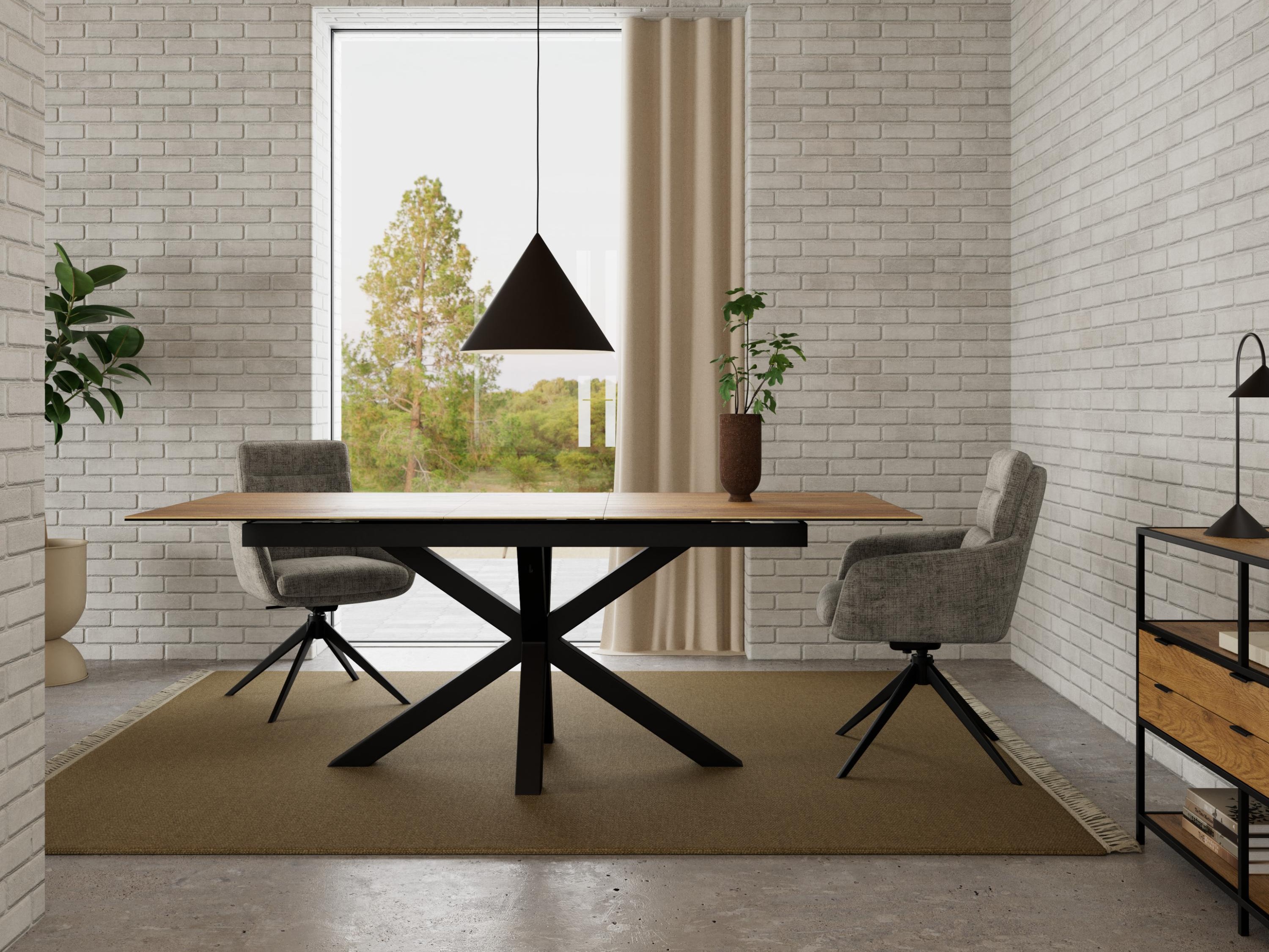 Table Norsica 676 (Chêne sauvage + Noir)