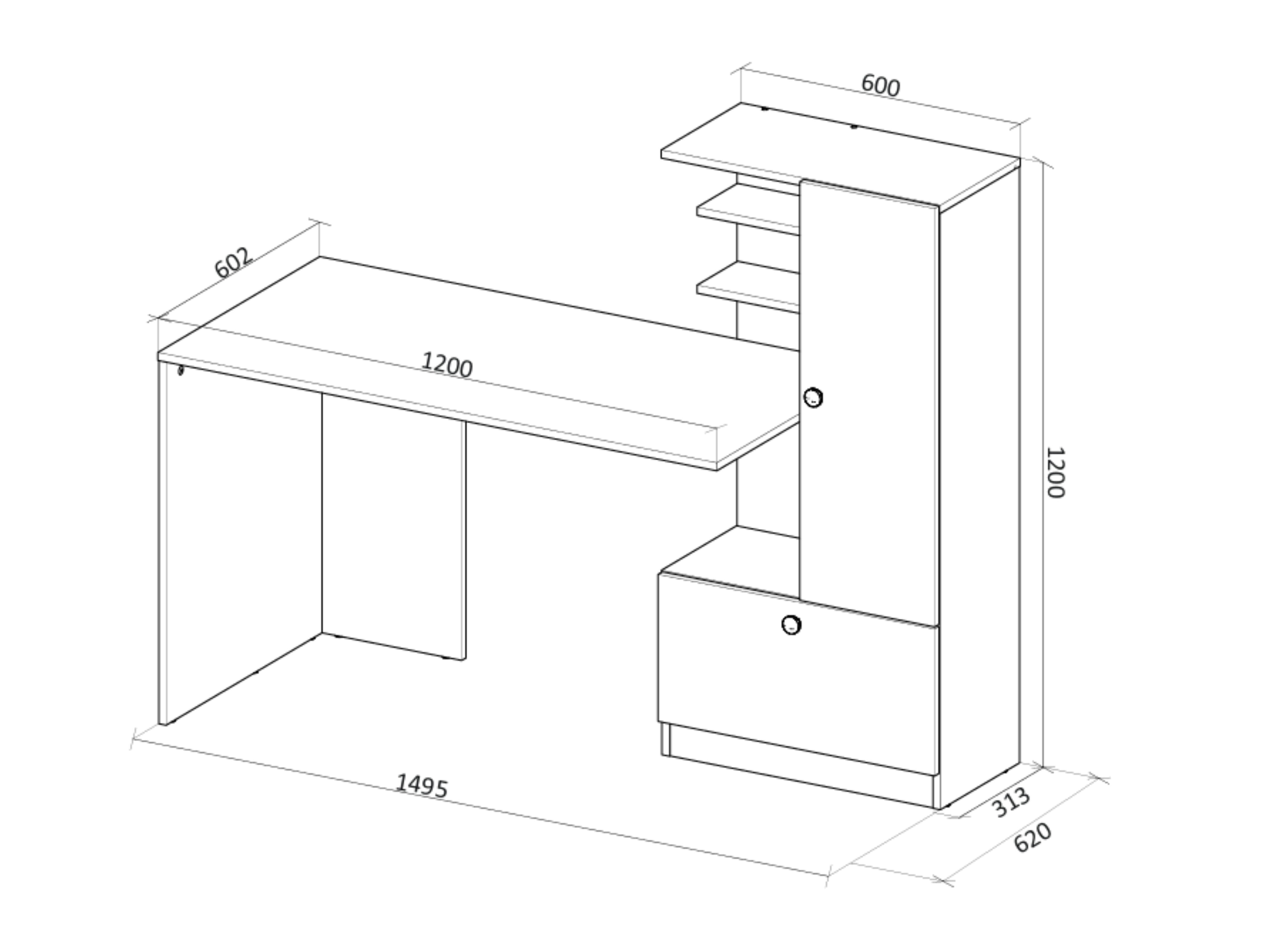 Bureau Houston 2148 (Chêne Artisan)