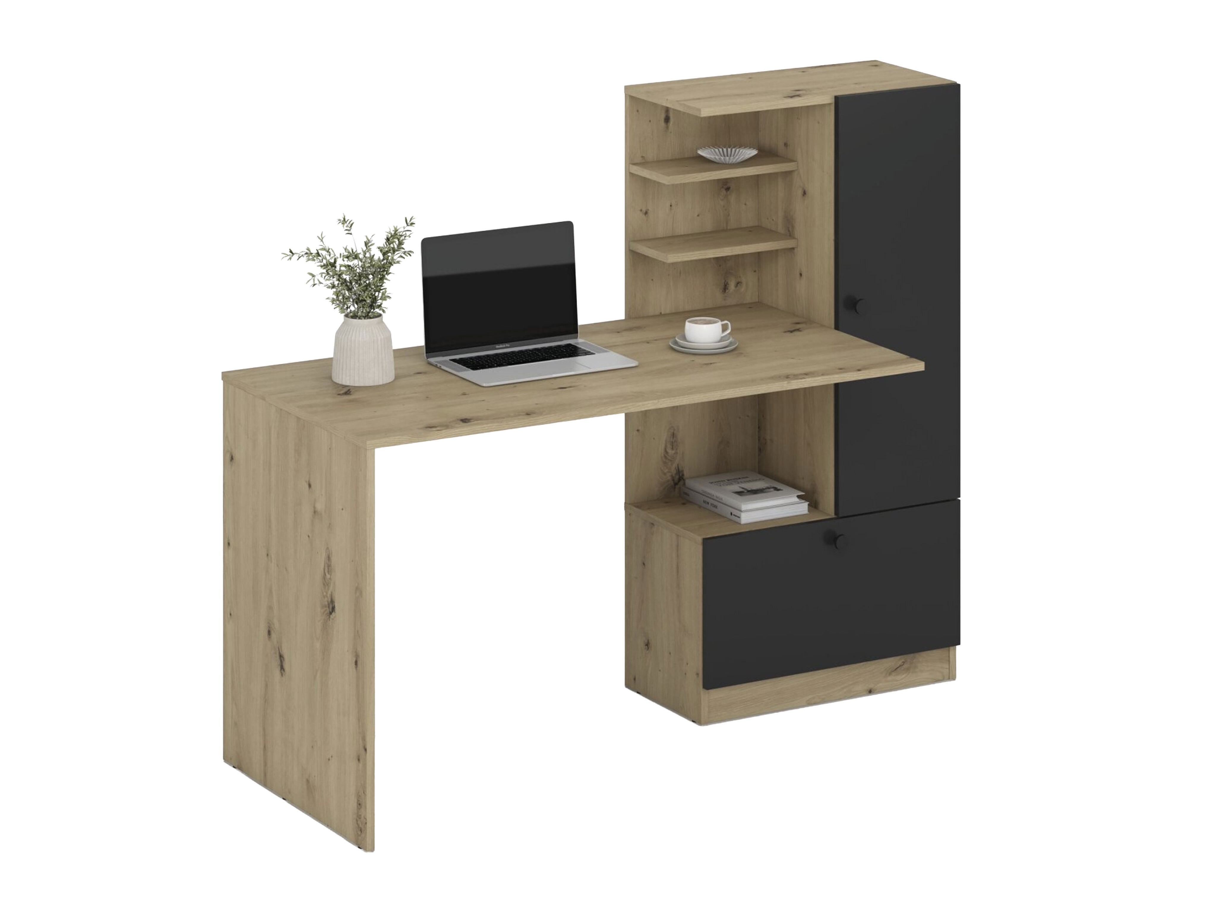 Bureau Houston 2148 (Noir + Chêne Artisan)