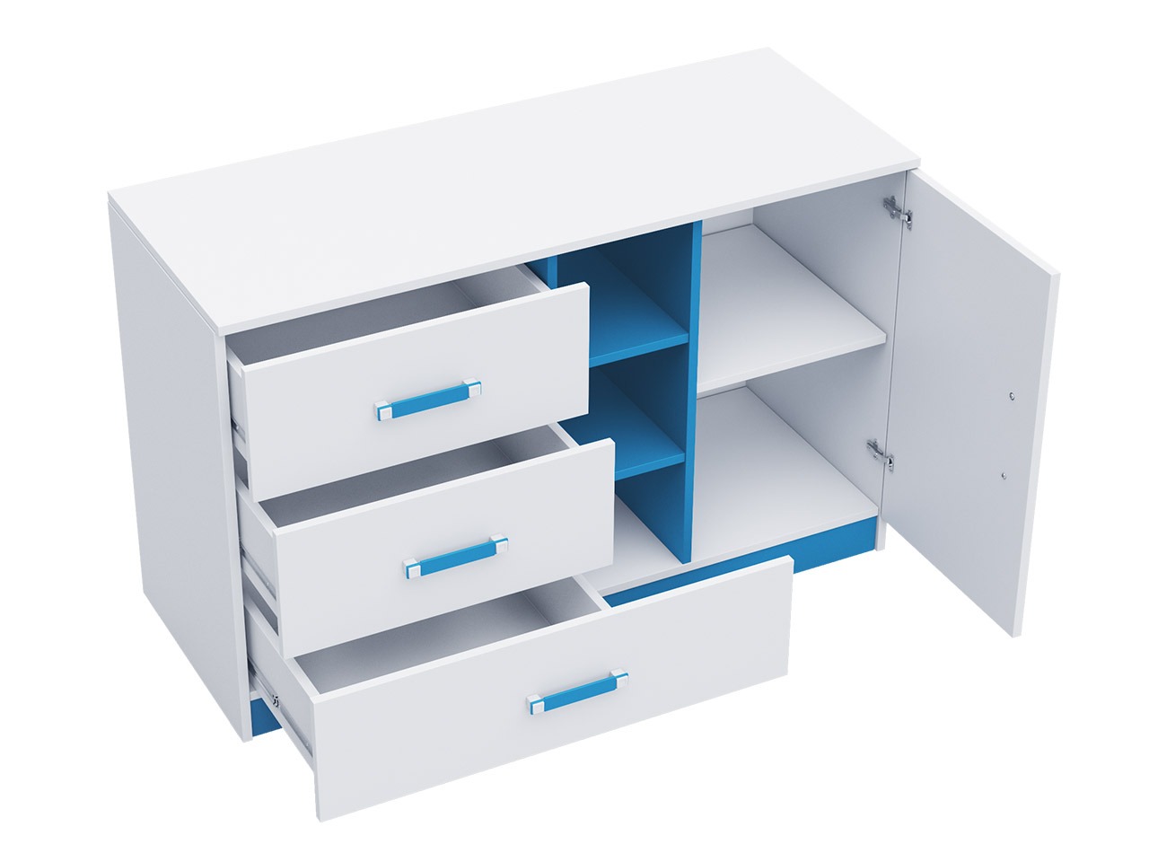 Chambre enfant complète Sorviru 107 (Blanc + Rose)