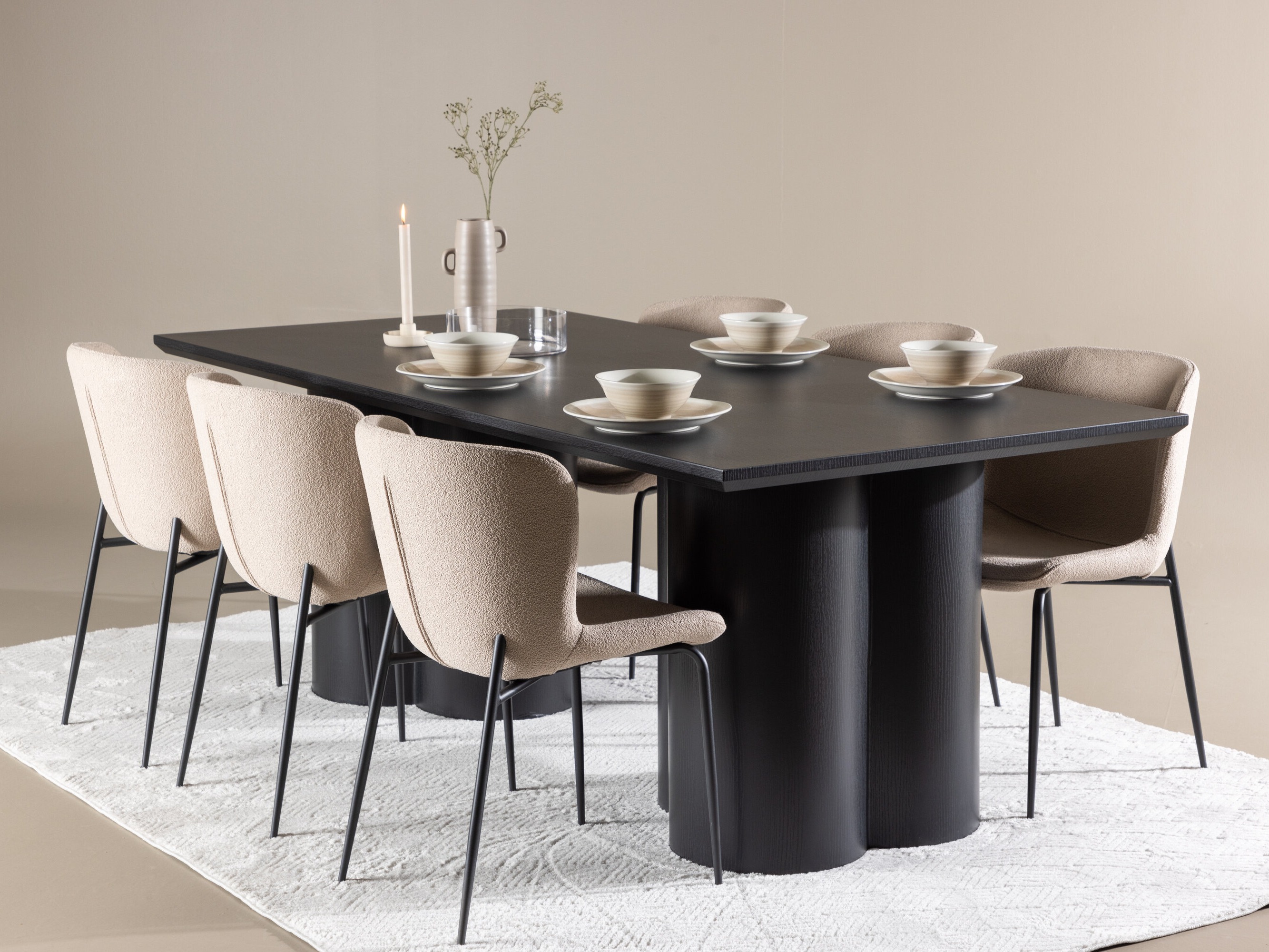 Salle à manger complète Dallas 5343 (Beige)