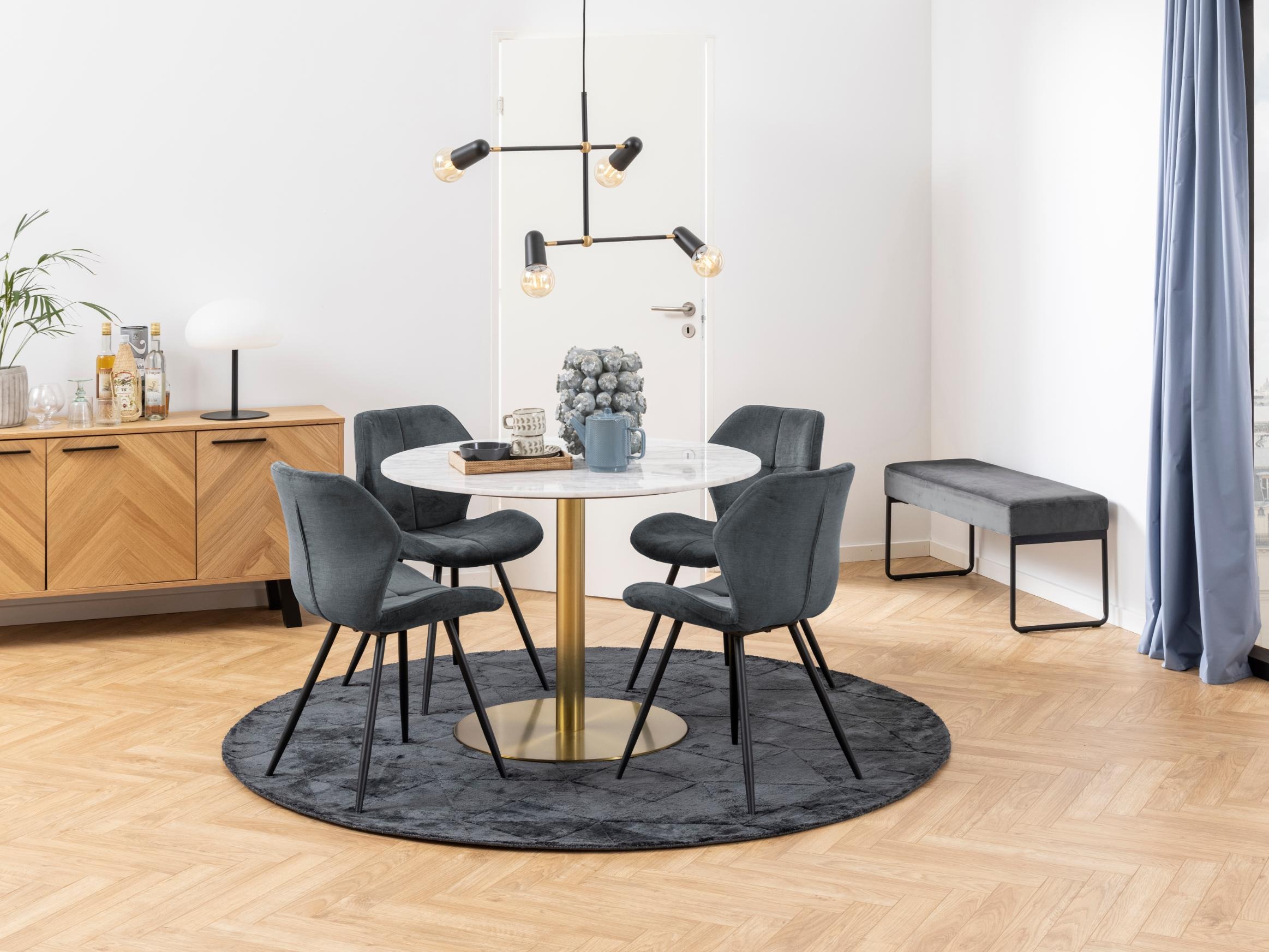 Table Norsica 420 (Doré + Marbre blanc)