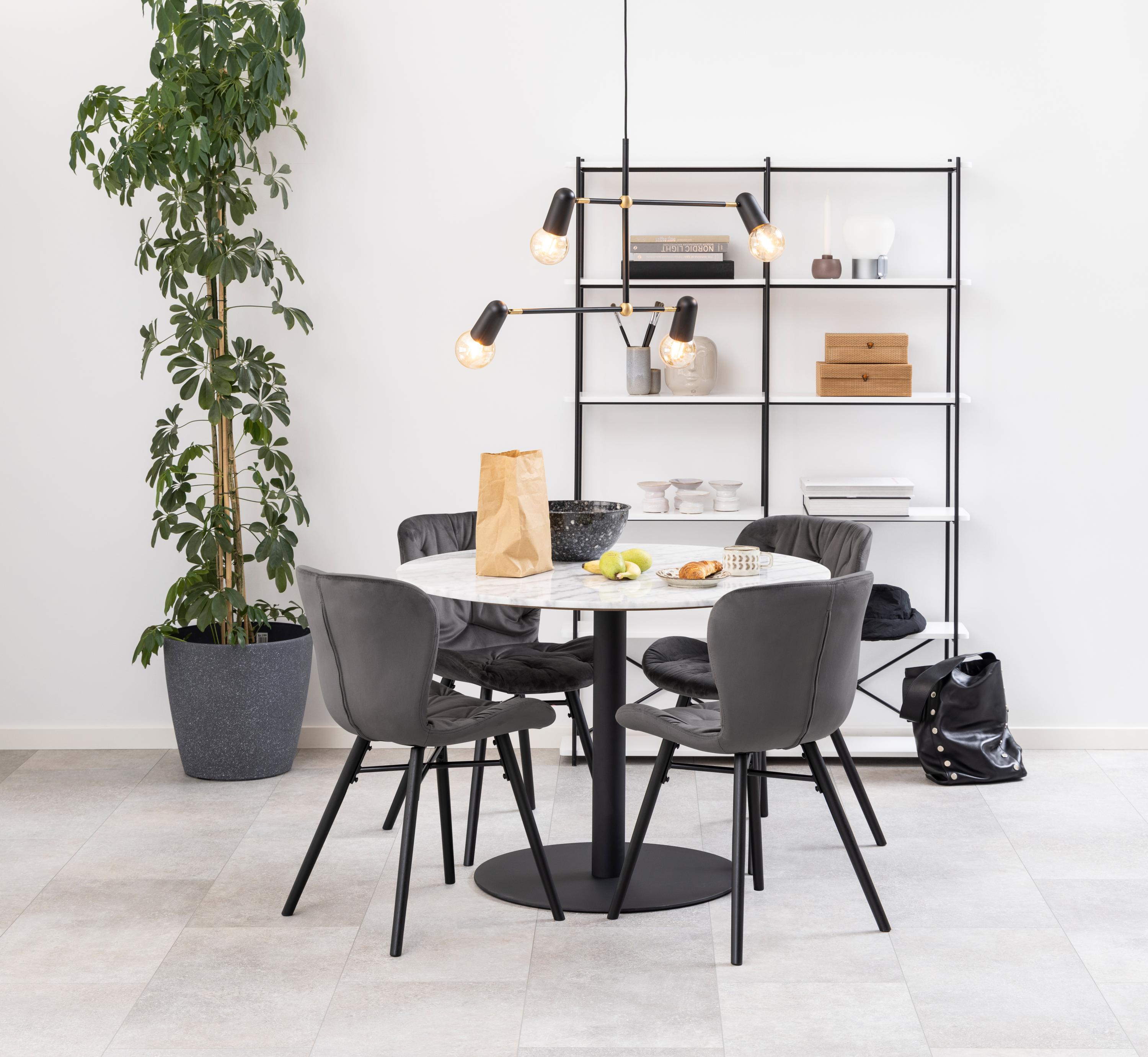 Table Norsica 420 (Noir + Marbre blanc)
