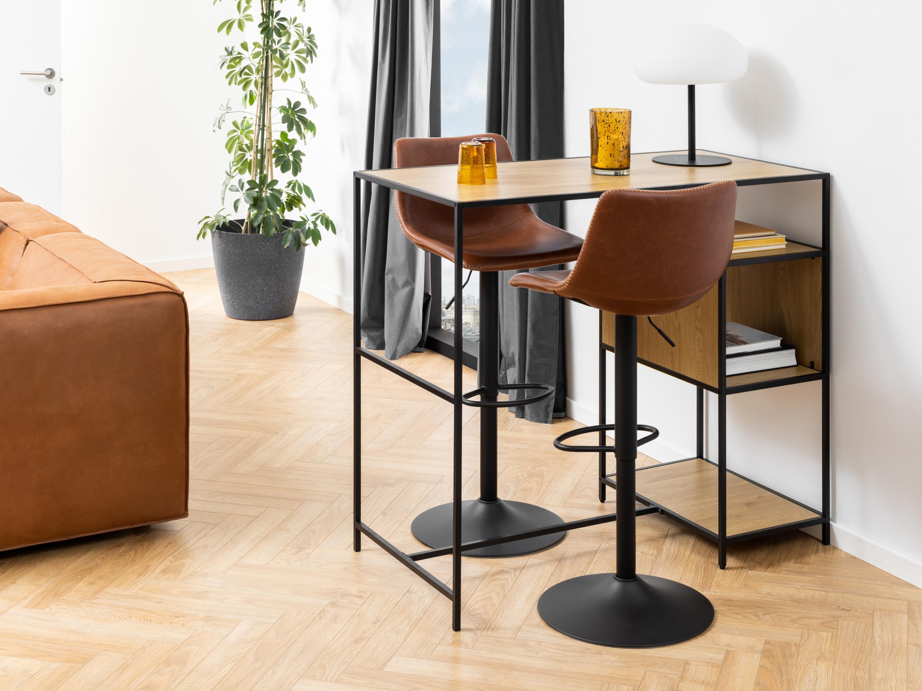 Chaise de bar mi-hauteur Norsica 500 (Noir + Marron)