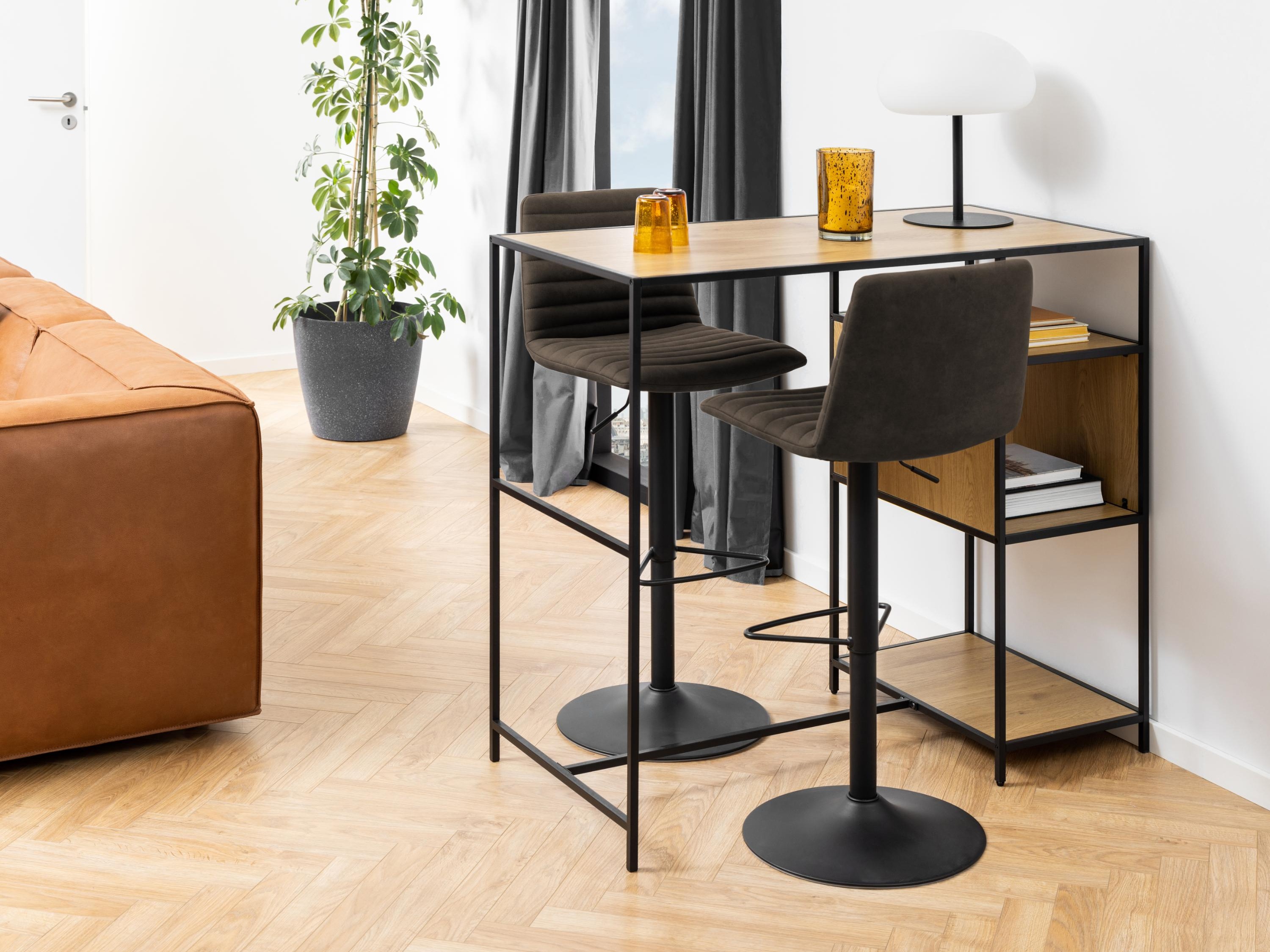 Chaise de bar mi-hauteur Norsica 501 (Anthracite + Noir)