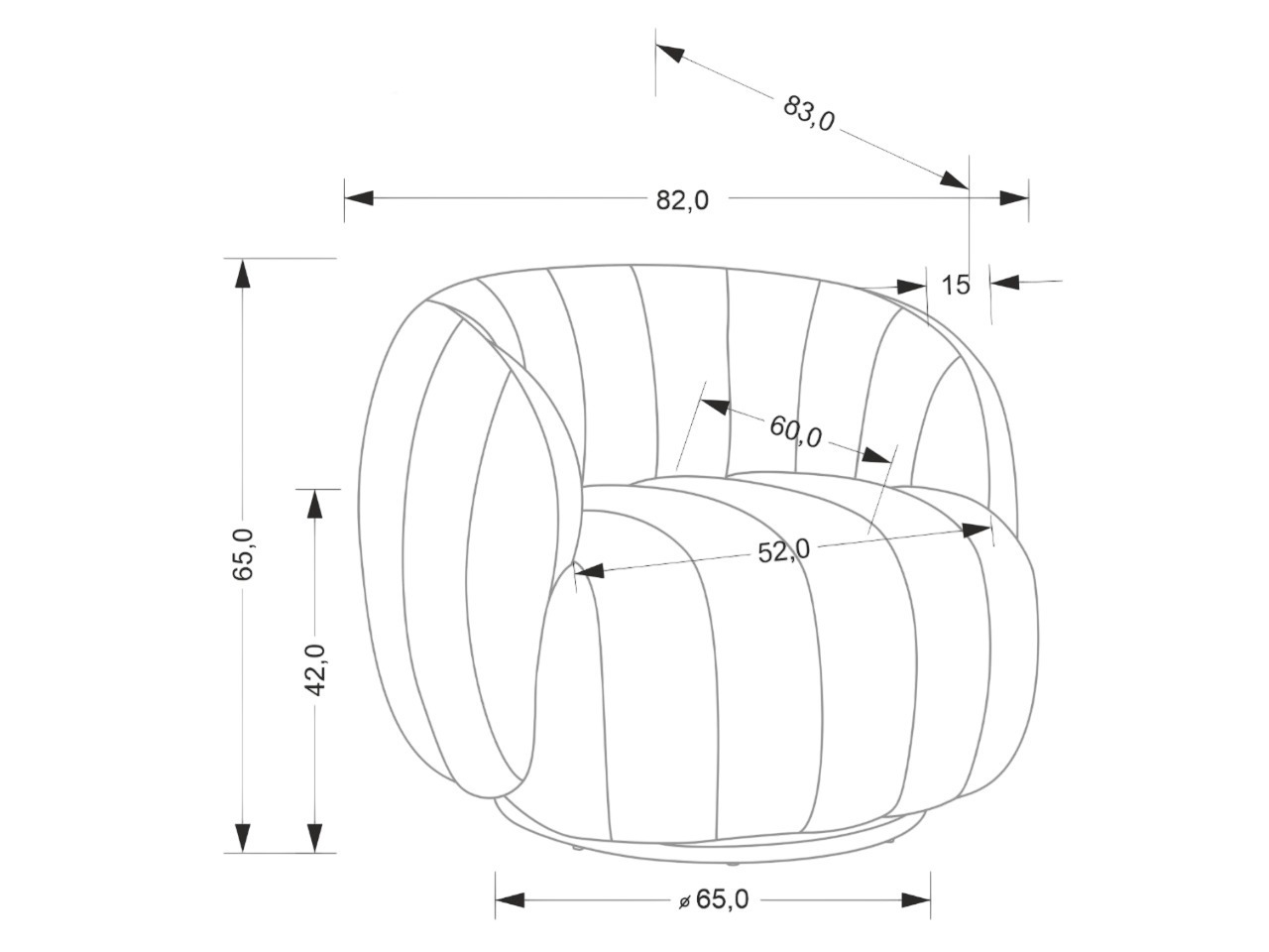 Fauteuil Houston 2151 (Raven 30)