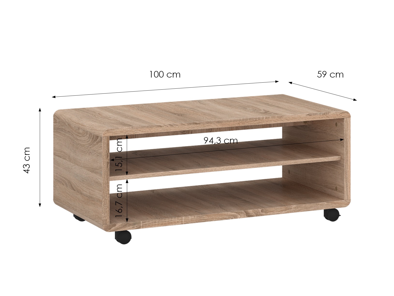 Table basse Ontario 239 (Sonoma chêne)