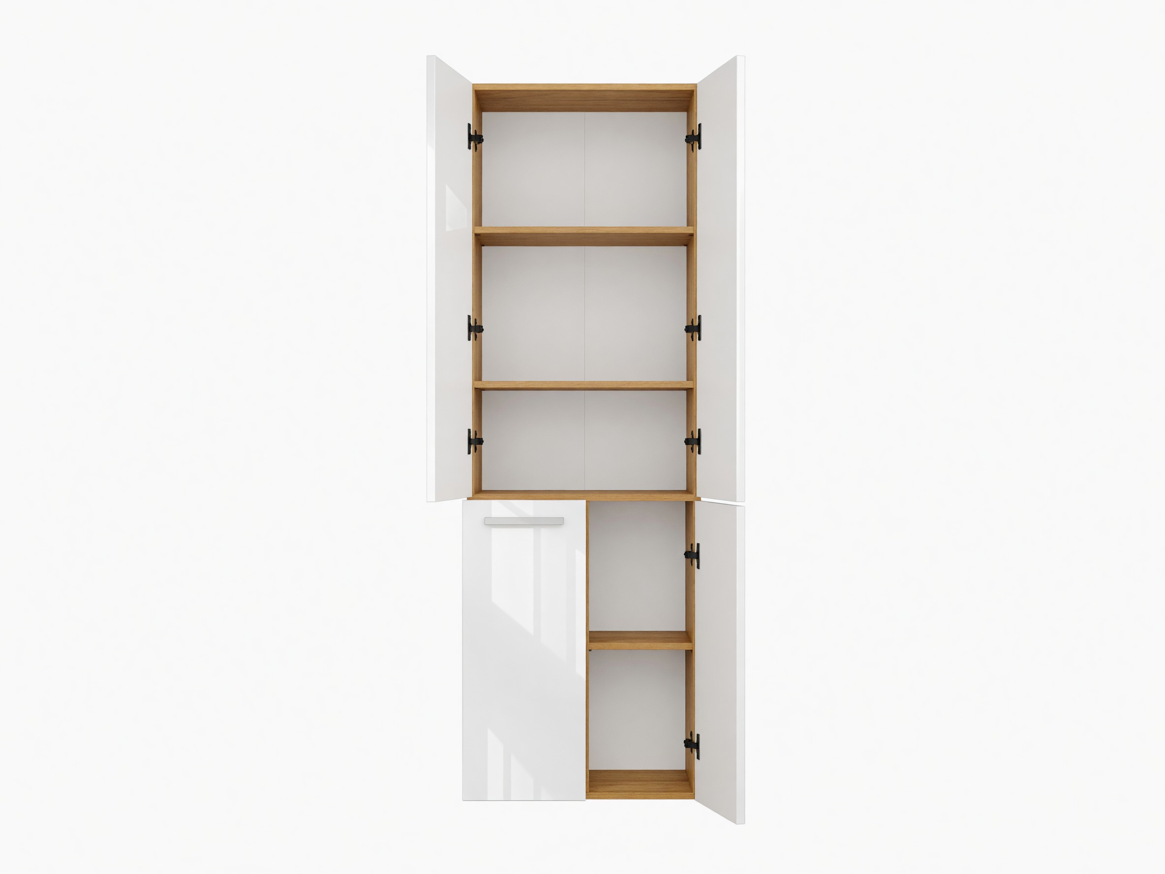 Armoire de bain à poser Nolmaru 100 (Chêne Artisan + Blanc brillant)